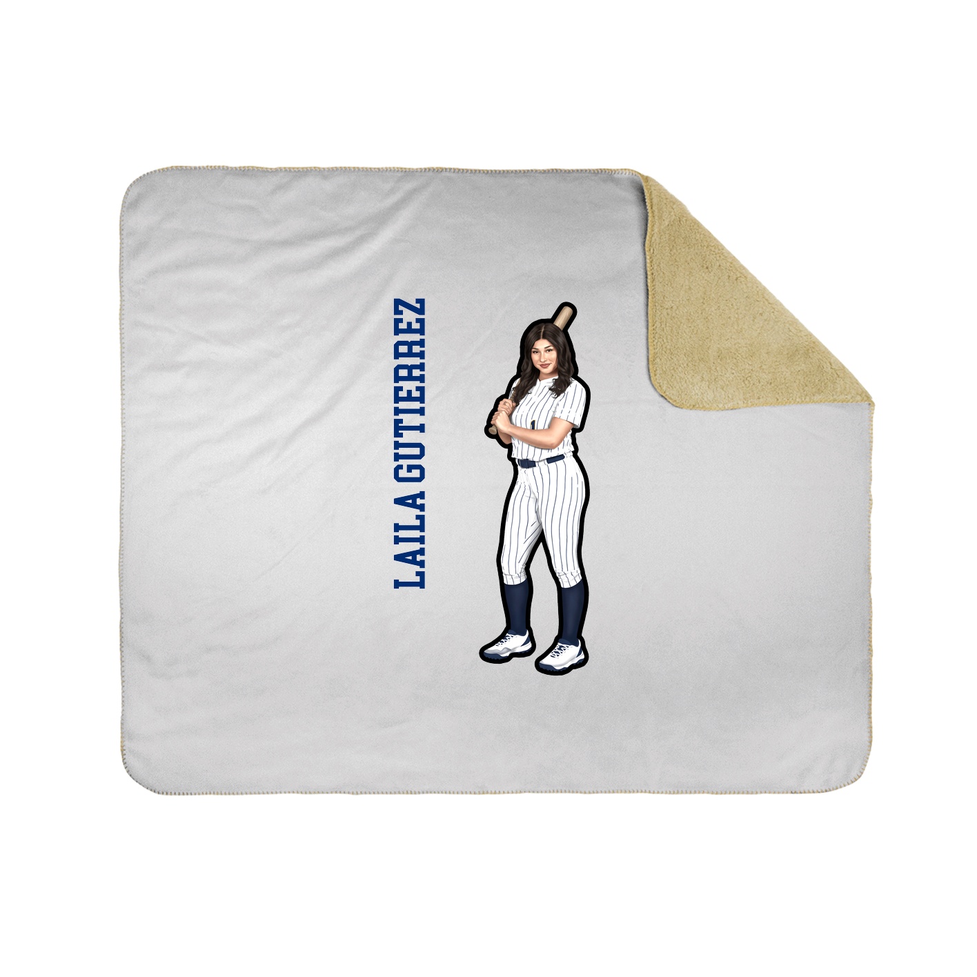 Throw Blanket — Name Vertical in White