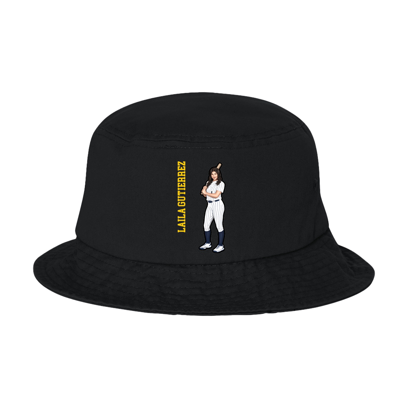 Bucket Cap — Name Vertical in Black