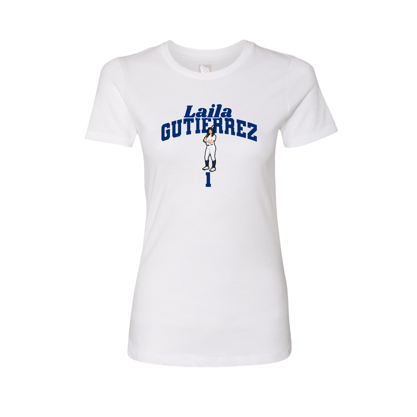 Fitted Women's Tee — Signature Arch in White