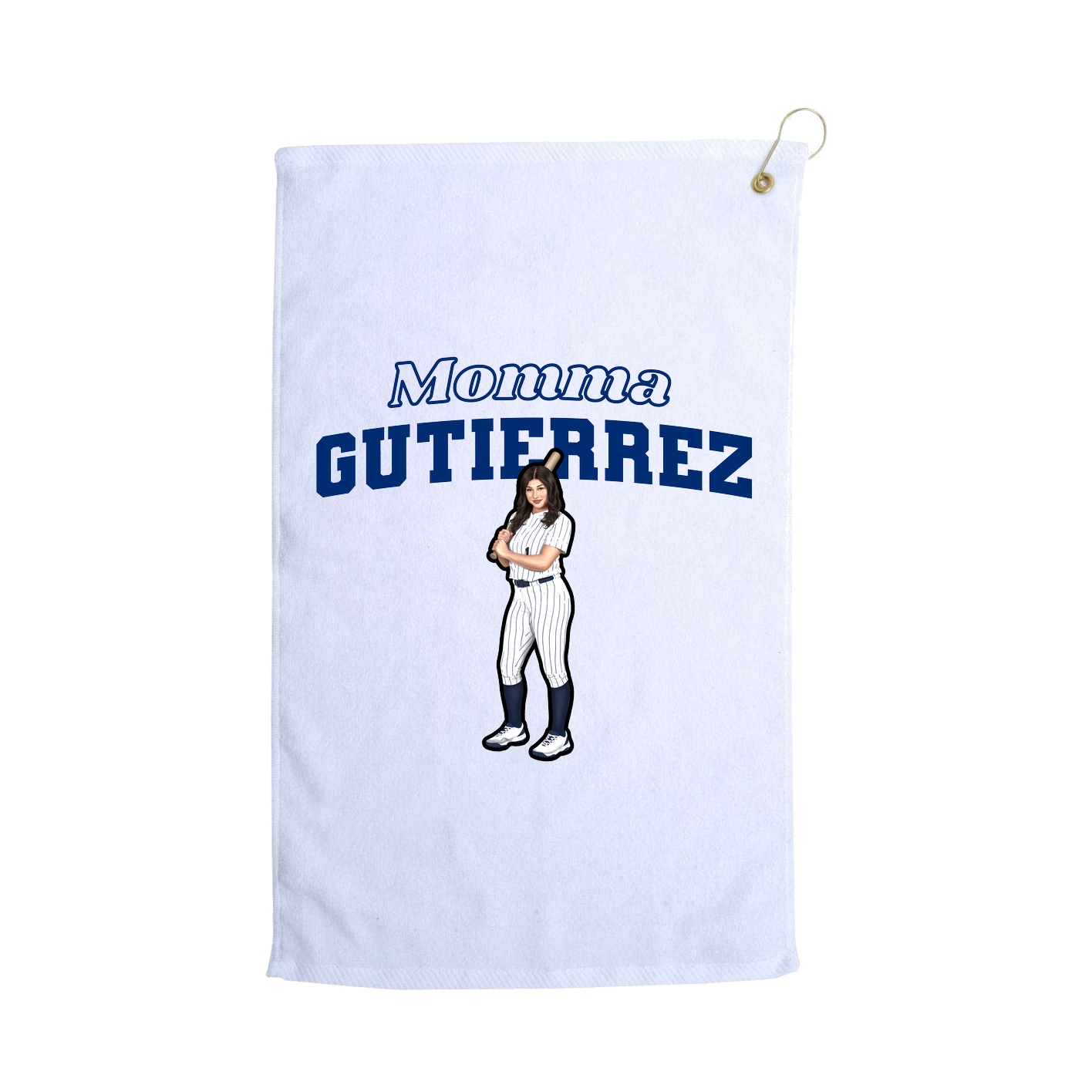Golf Towel — Mothers Day Block in White
