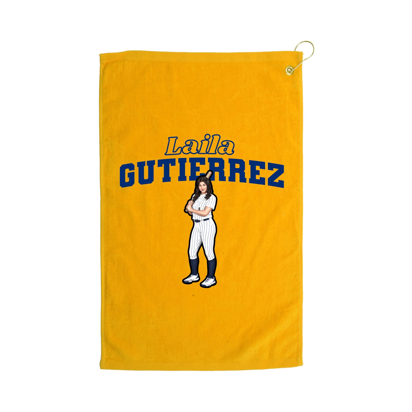 Golf Towel — Name Arch in Gold