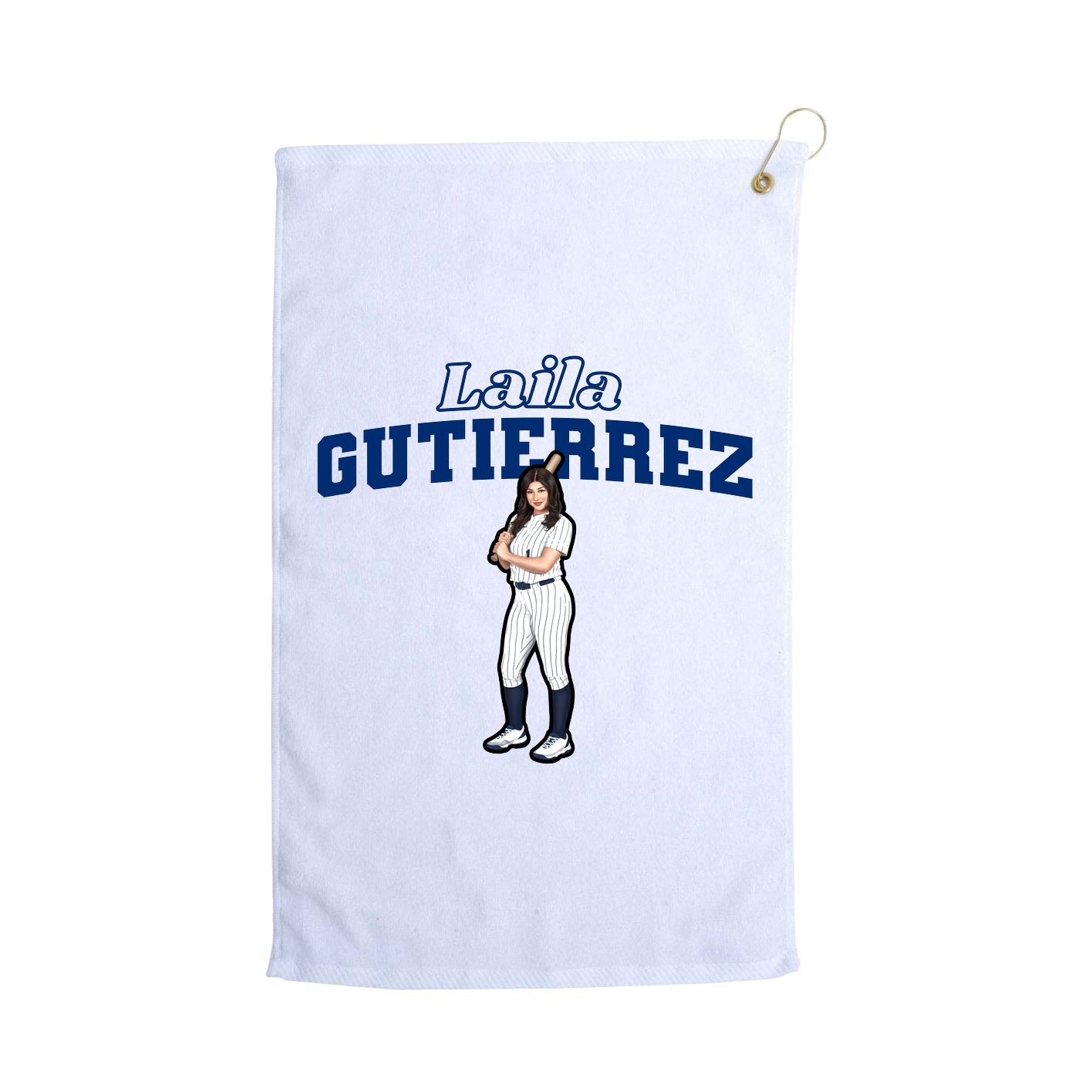 Golf Towel — Name Arch in White