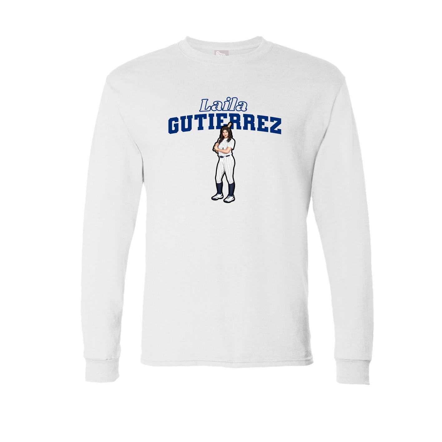 Long Sleeve Tee — Name Arch in White