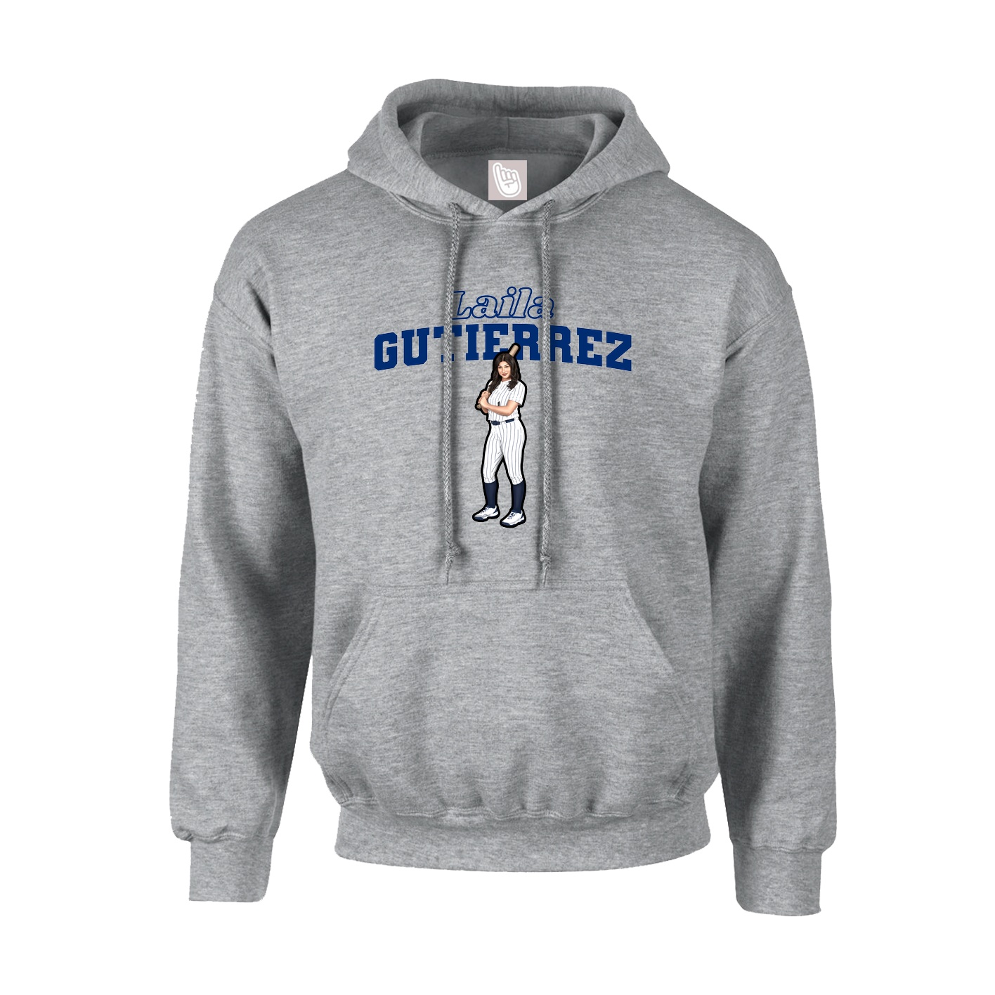 Youth Hoodie — Name Arch in Grey
