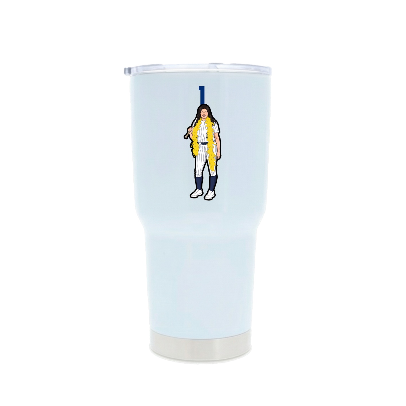 30oz Stainless Steel Tumbler — Number Top in White