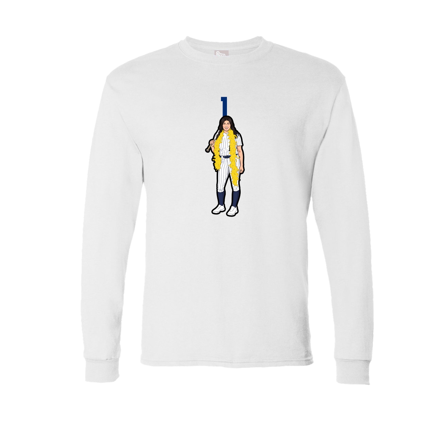 Long Sleeve Tee — Number Top in White