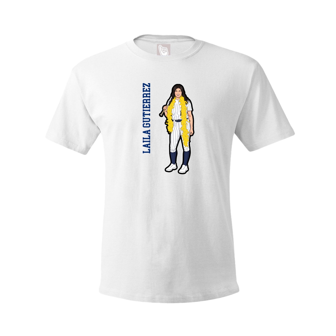 Tee — Name Vertical in White