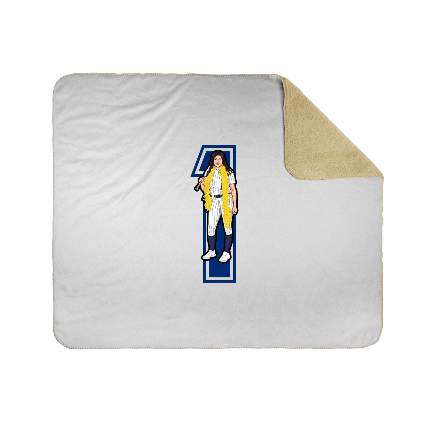 Throw Blanket — Number in White
