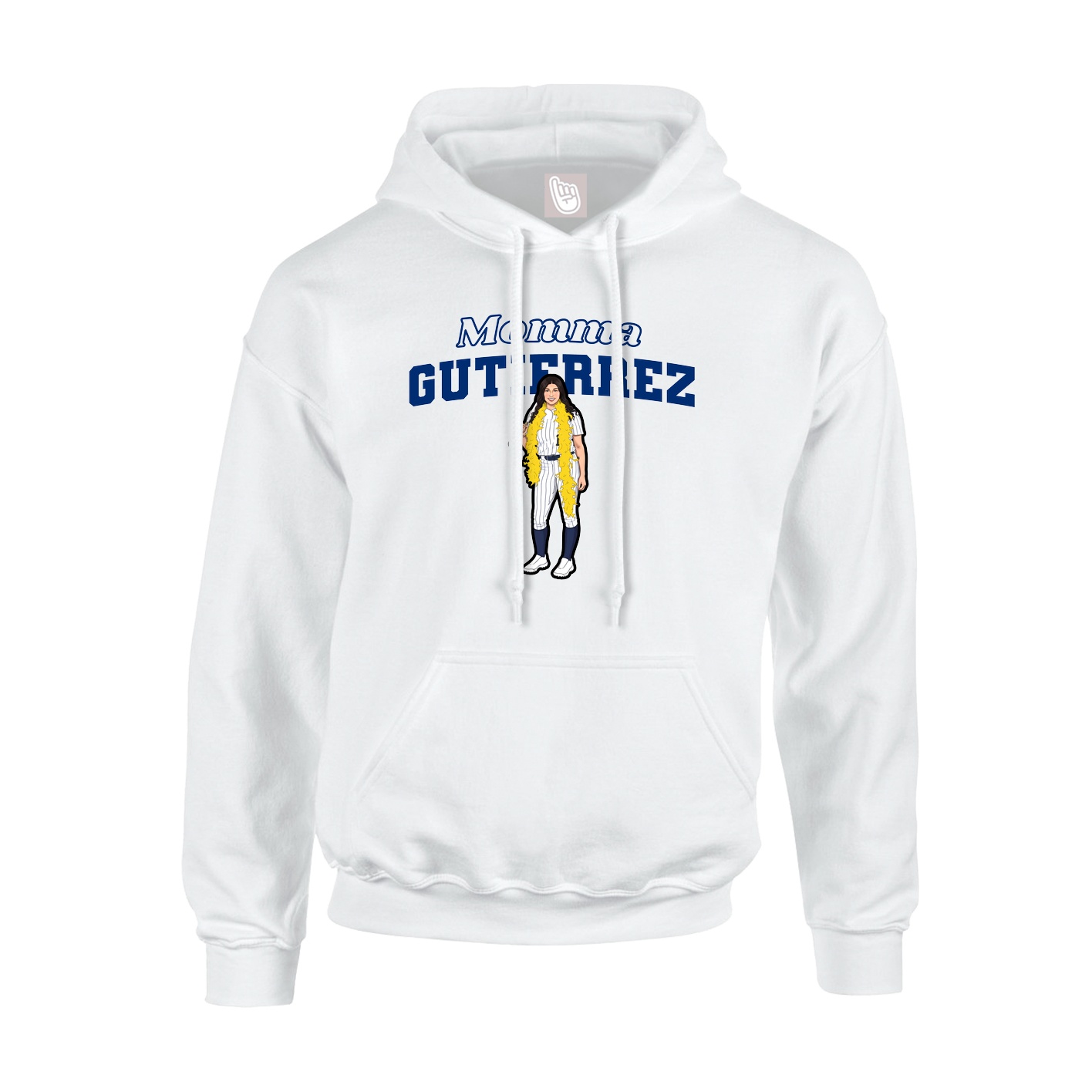 Youth Hoodie — Mothers Day Block in White
