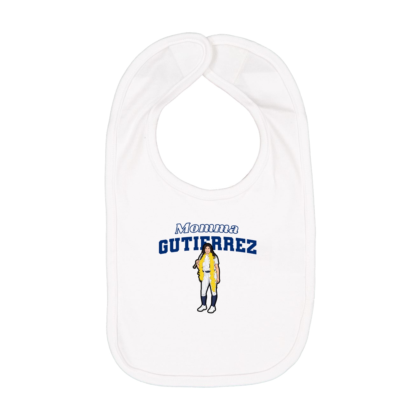 Infant Bib — Mothers Day Block in White