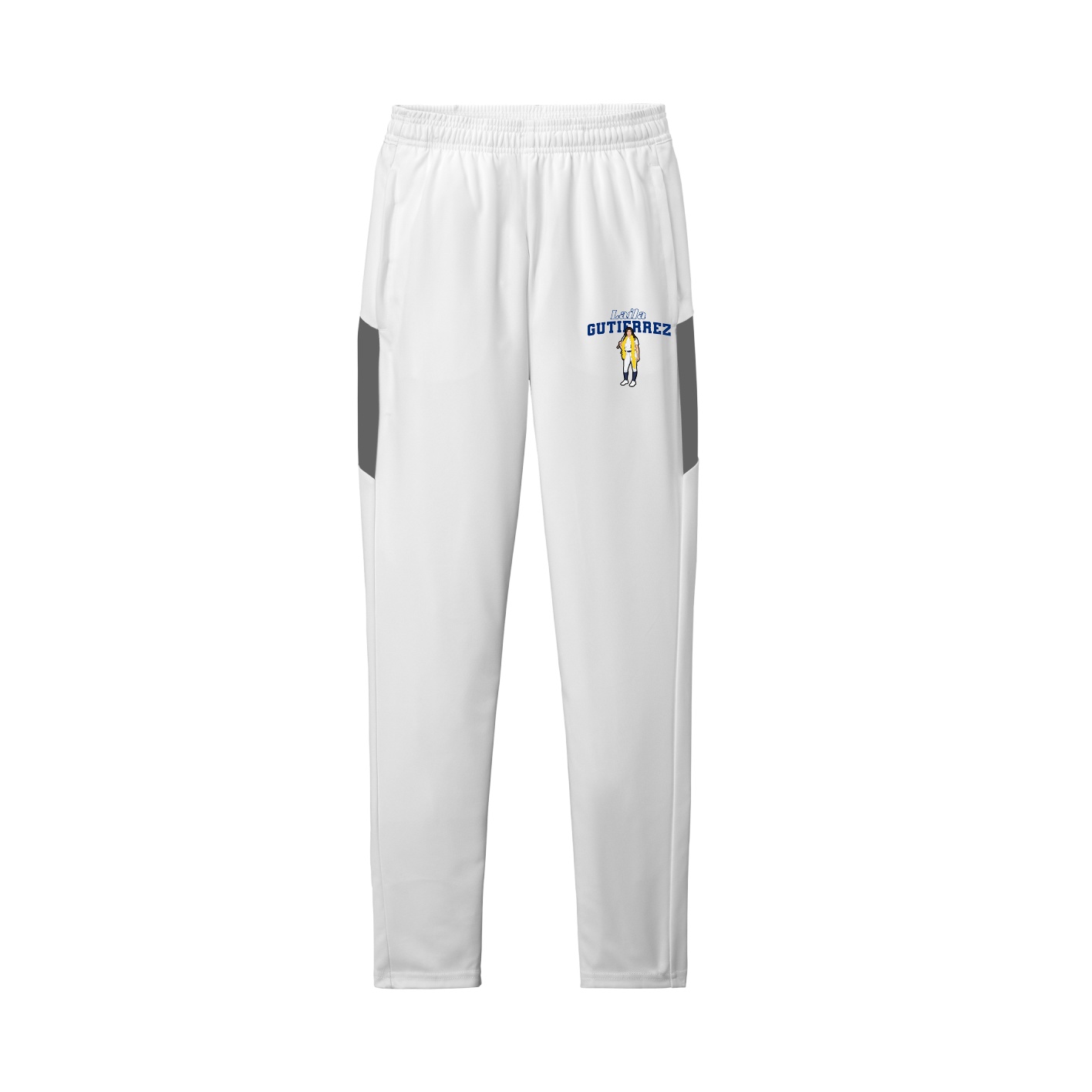 Team Travel Pant — Name Arch in White/Grey