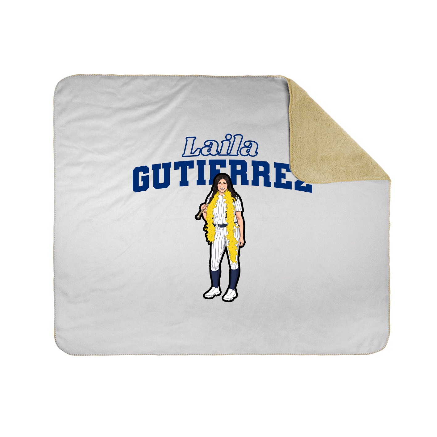 Throw Blanket — Name Arch in White
