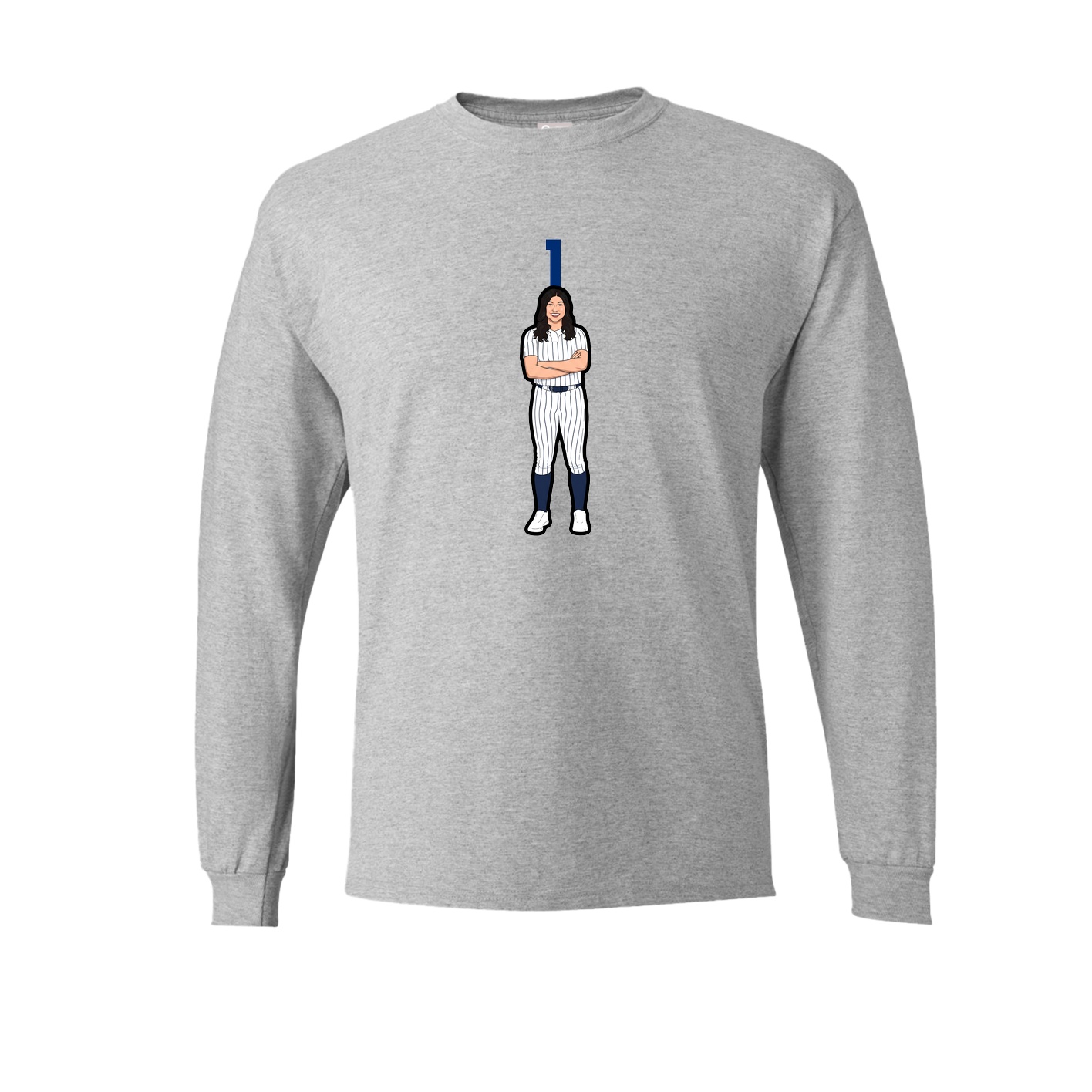 Long Sleeve Tee — Number Top in Grey