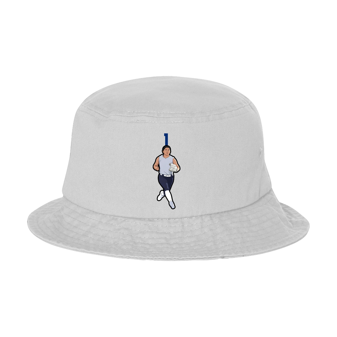 Bucket Cap — Number Top in White