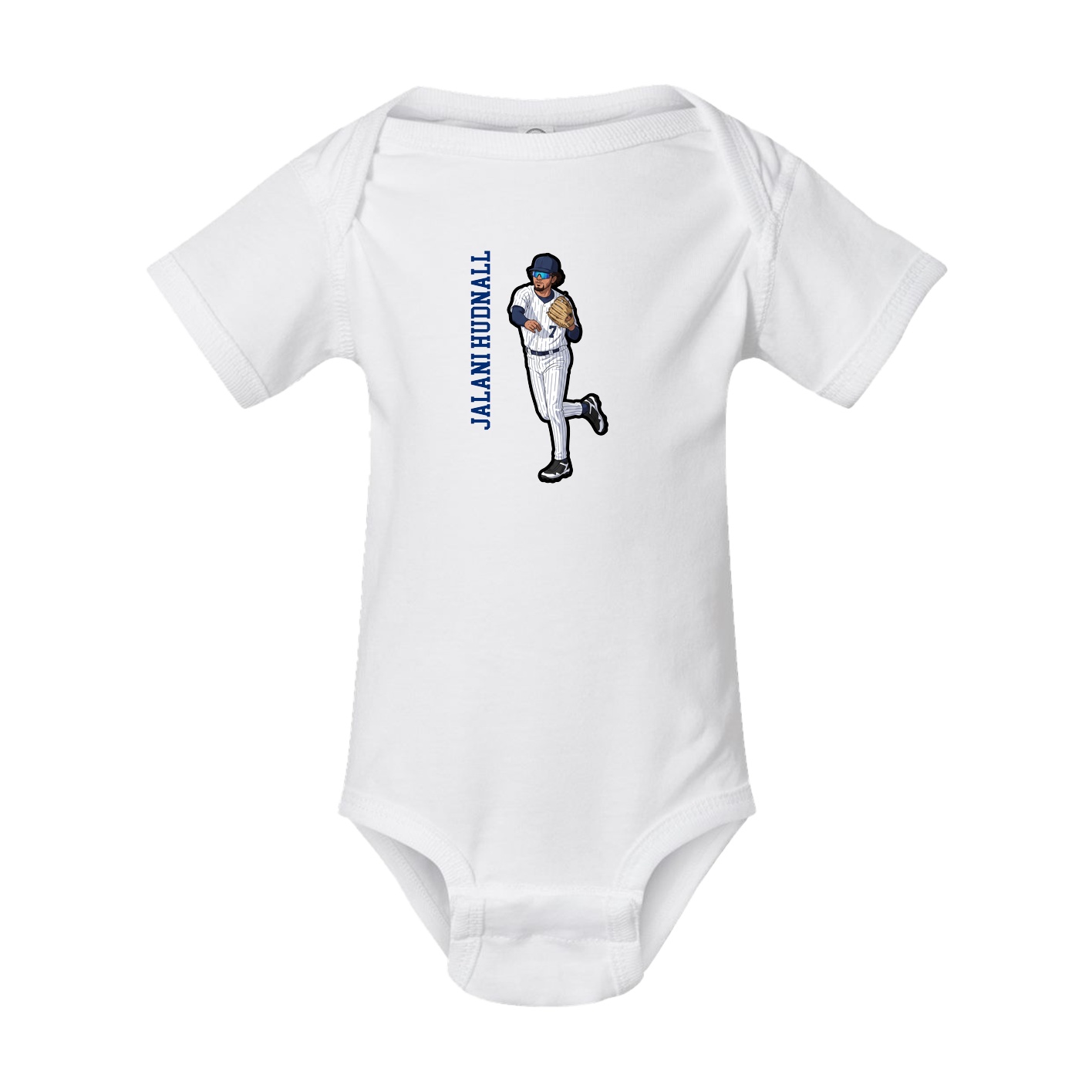 Baby Onesie — Name Vertical in White