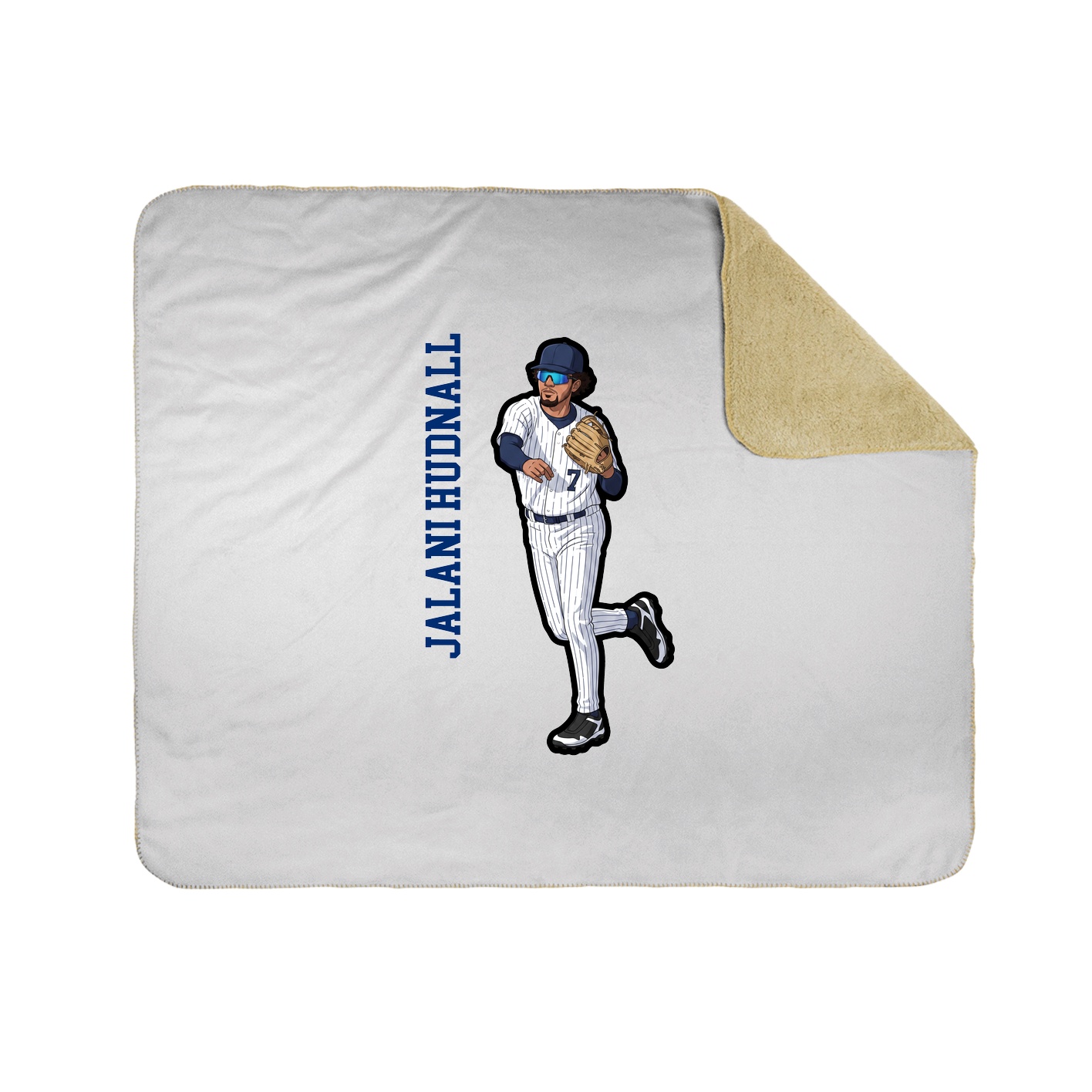 Throw Blanket — Name Vertical in White