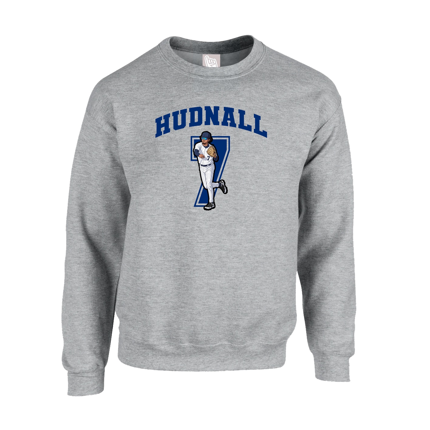 Fleece Crew — Number in Grey