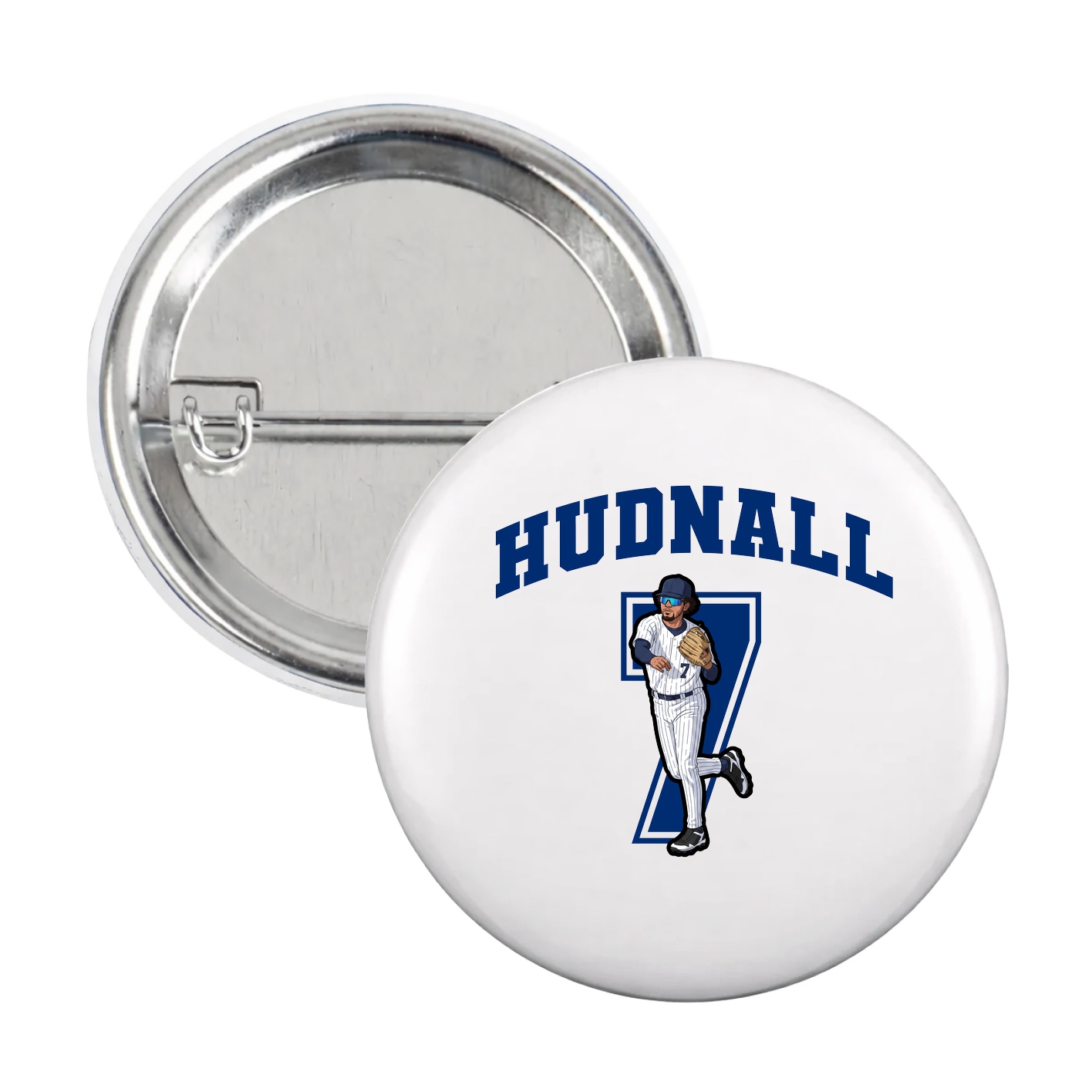 Game Day Button — Number in White