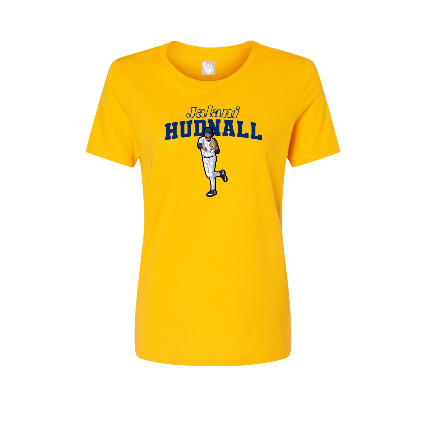 Fitted Women's Tee — Name Arch in Gold