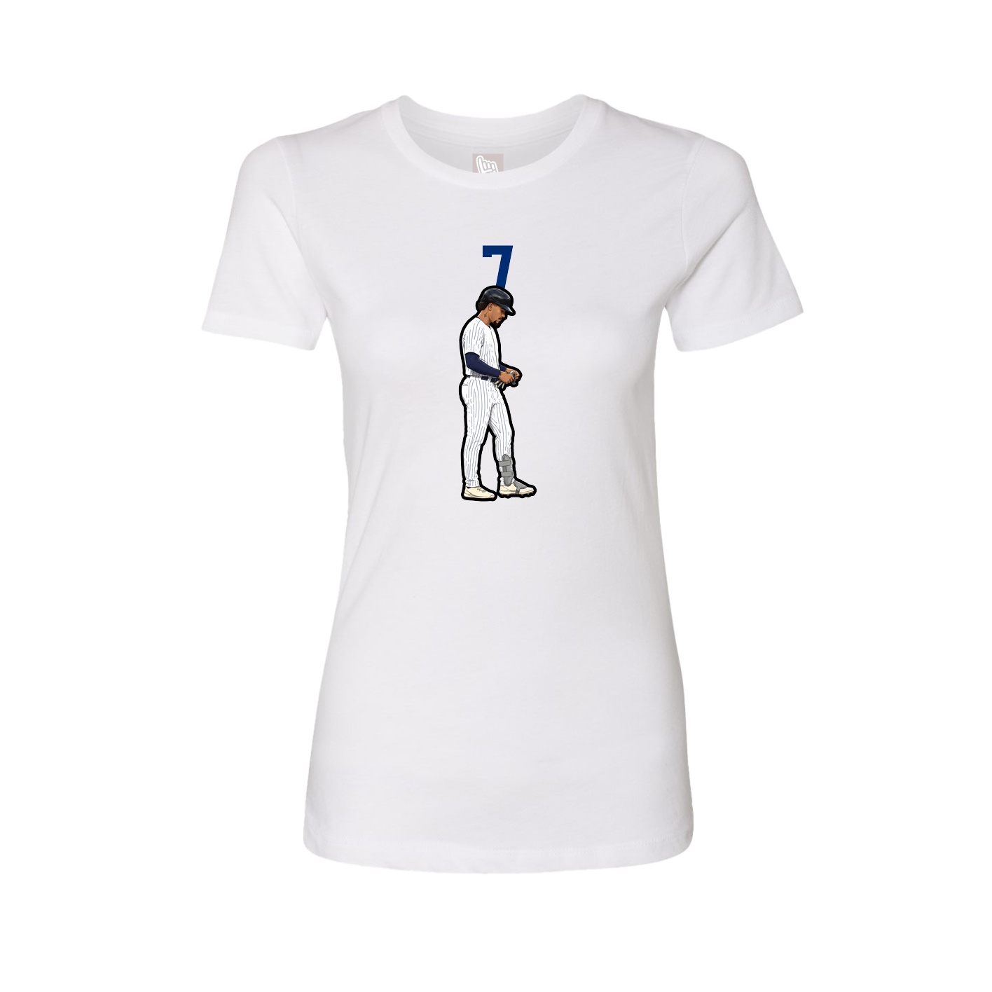 Fitted Women's Tee — Number Top in White