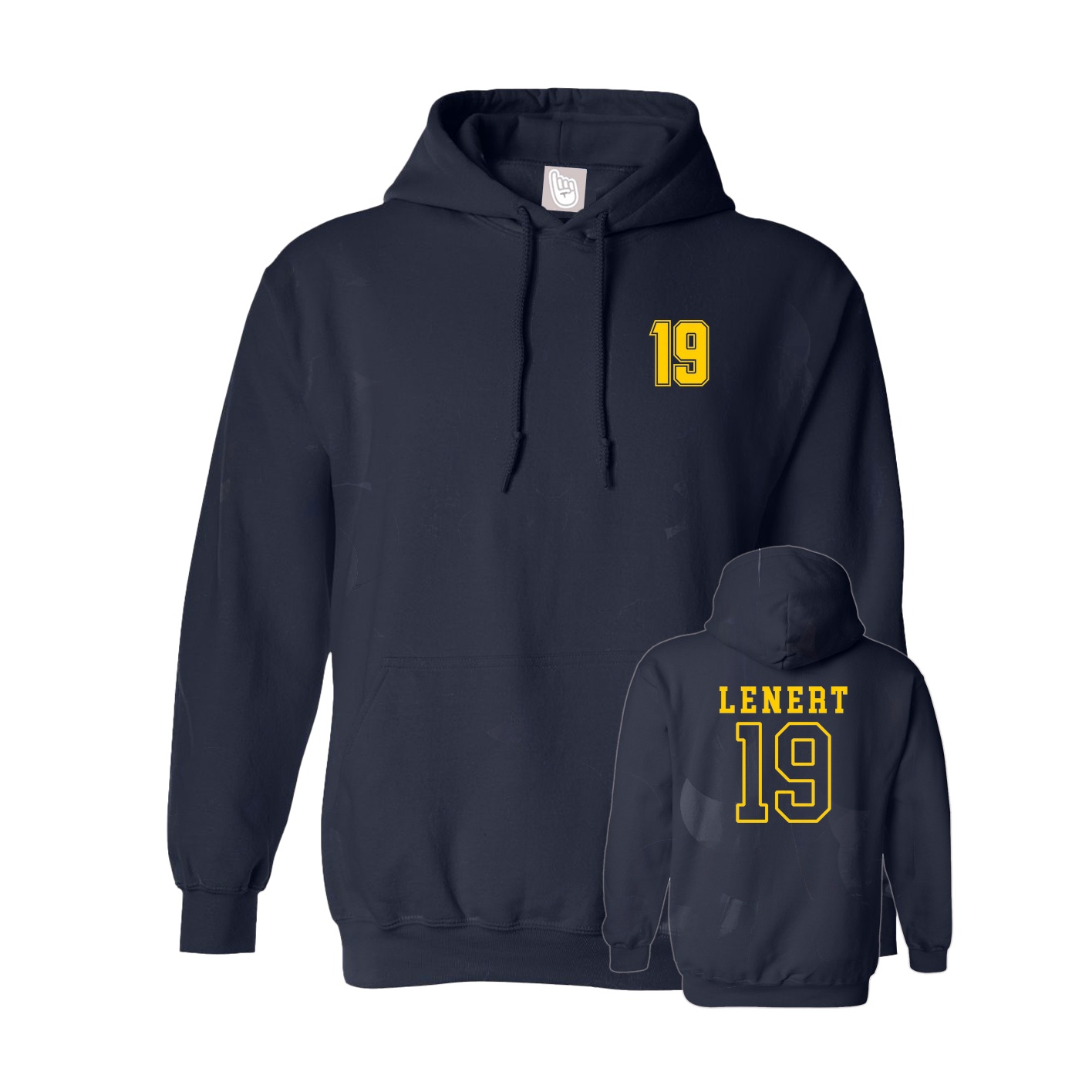 Youth Hoodie — Chest Back in Navy