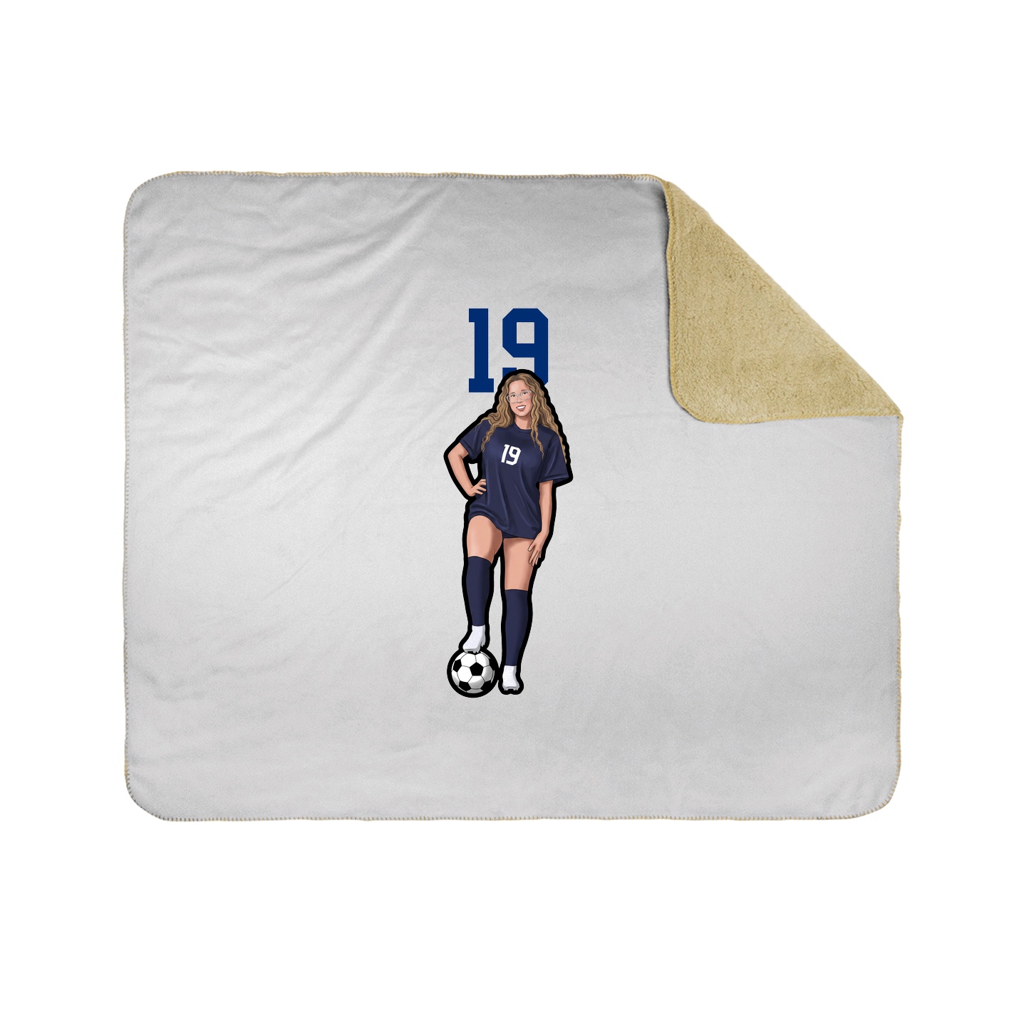 Throw Blanket — Number Top in White