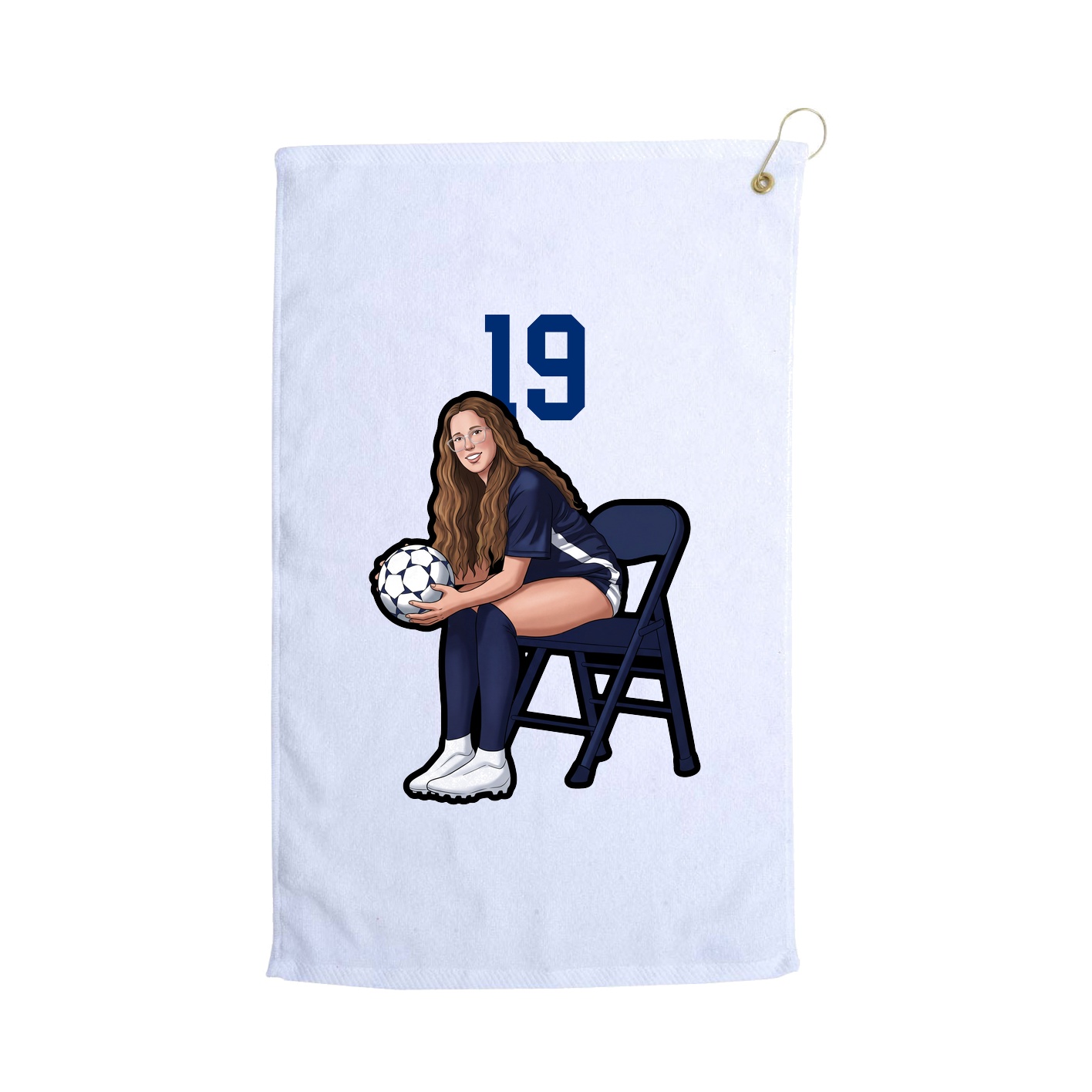 Golf Towel — Number Top in White