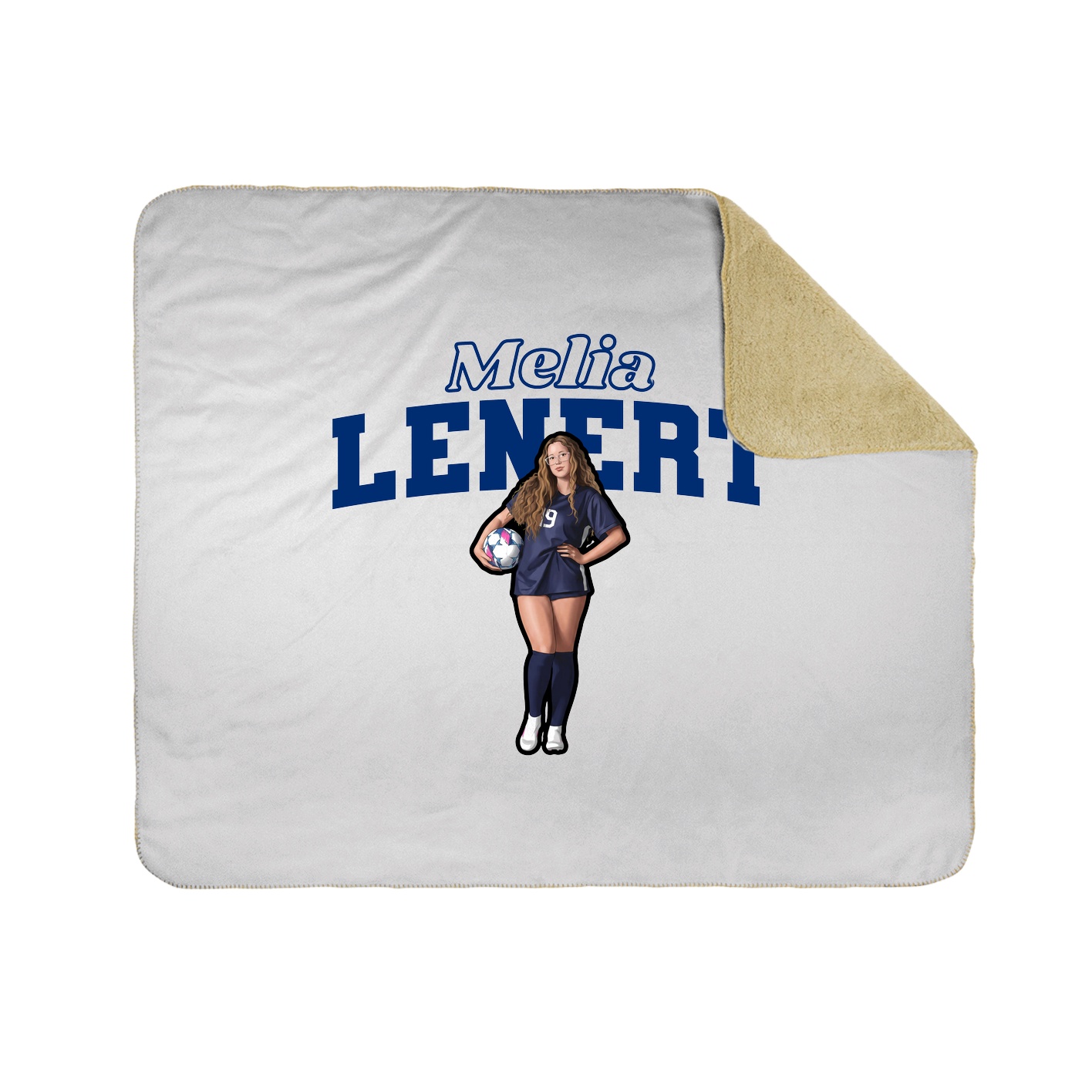 Throw Blanket — Name Arch in White