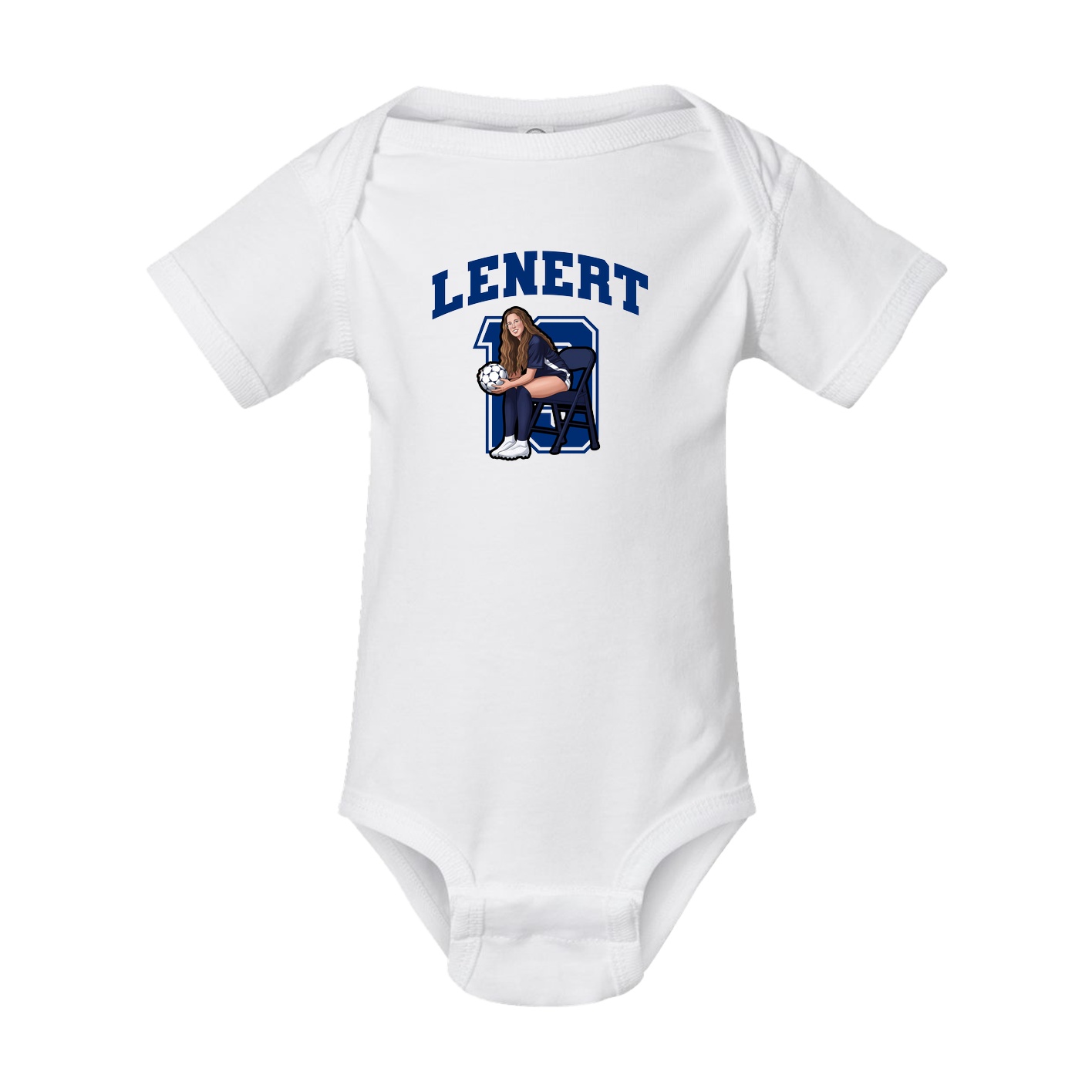 Baby Onesie — Number in White