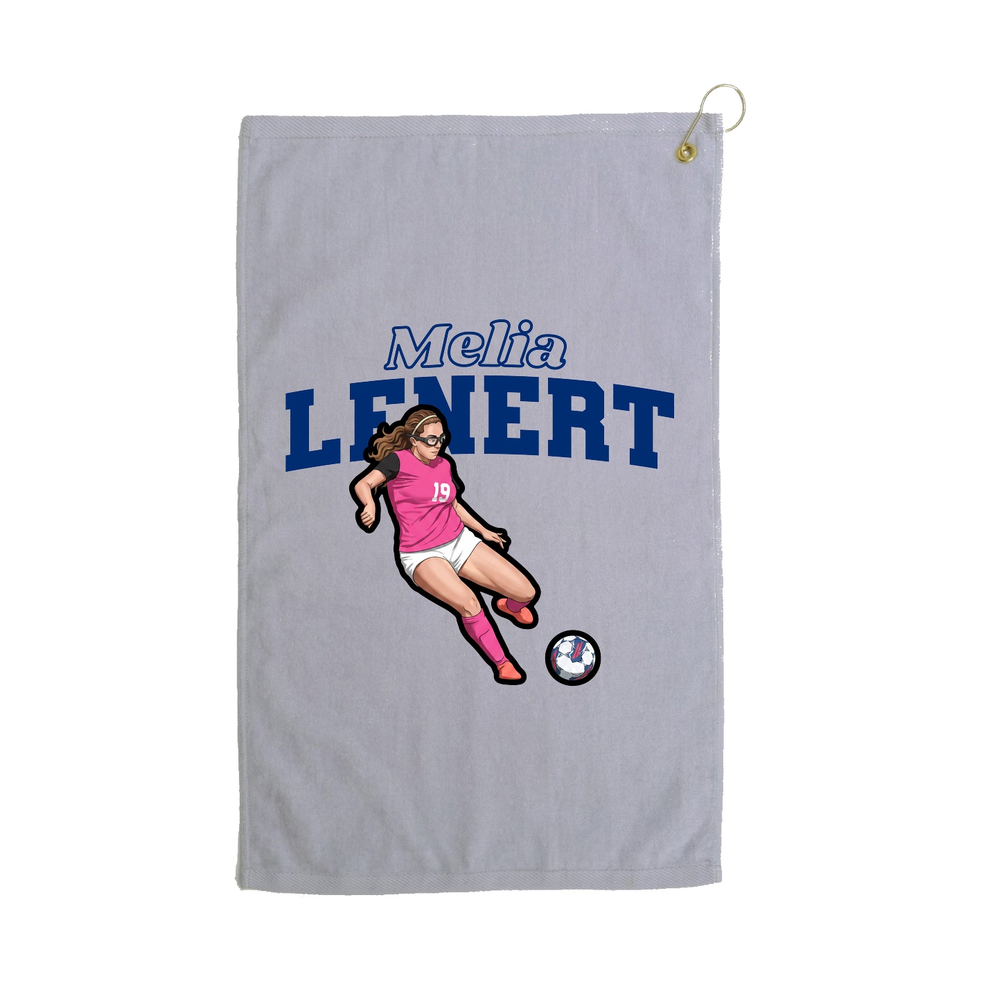 Golf Towel — Name Arch in Grey