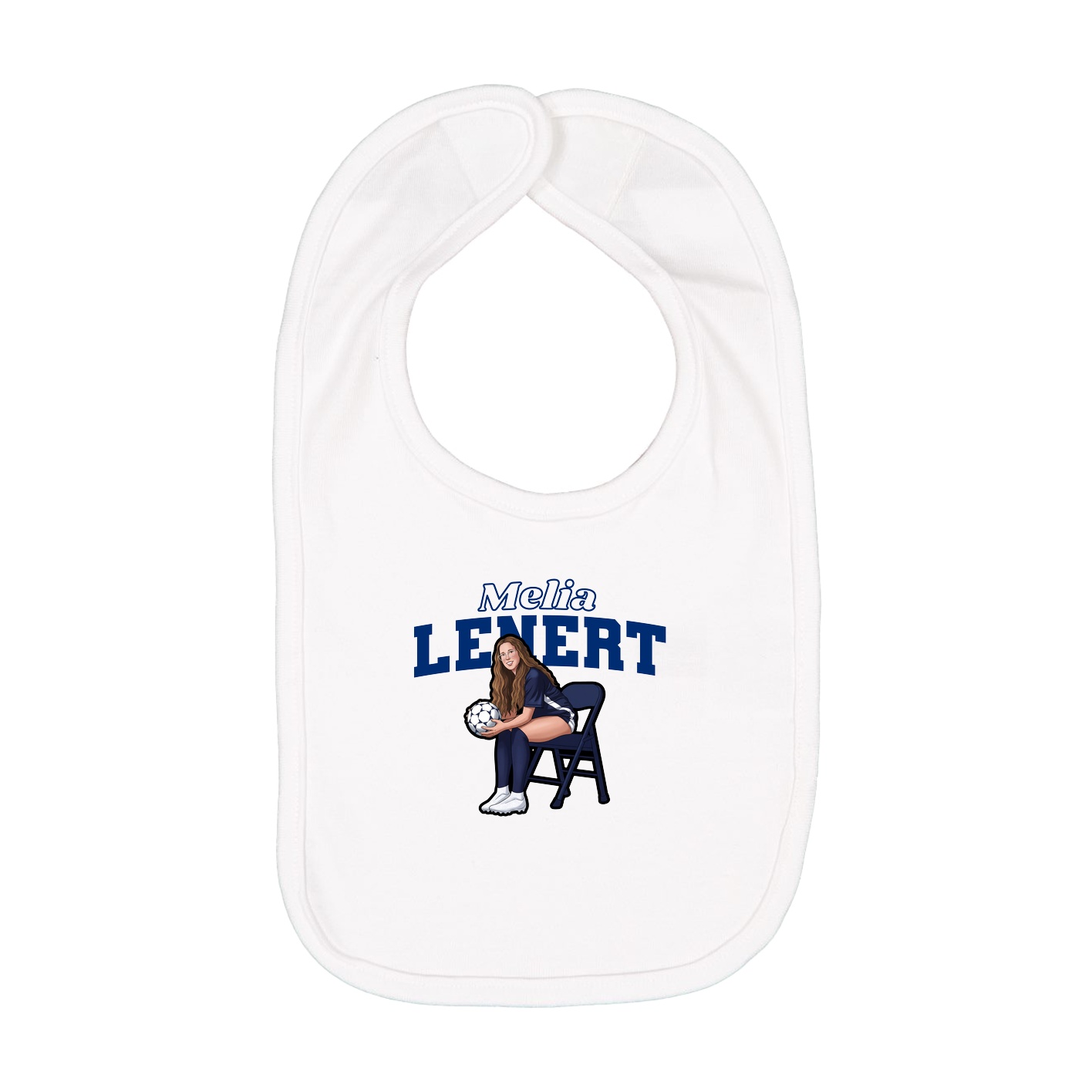 Infant Bib — Name Arch in White