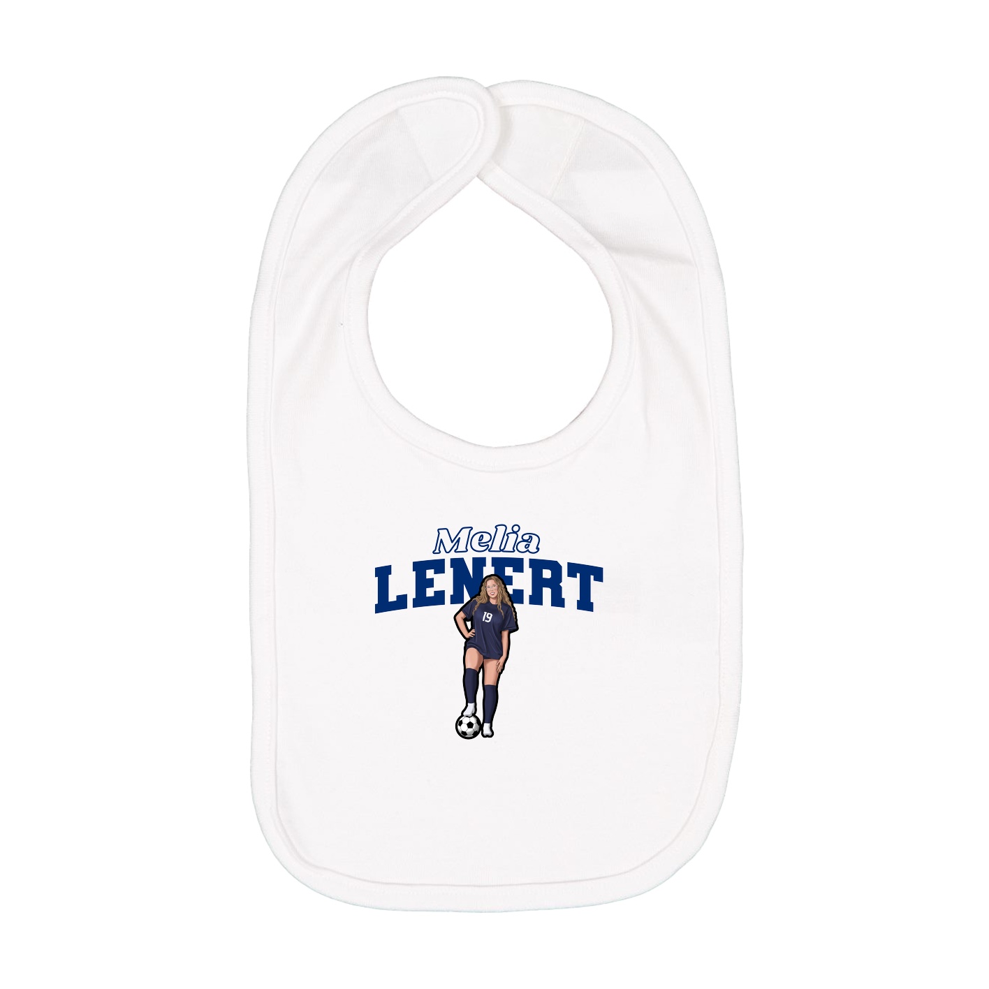 Infant Bib — Name Arch in White
