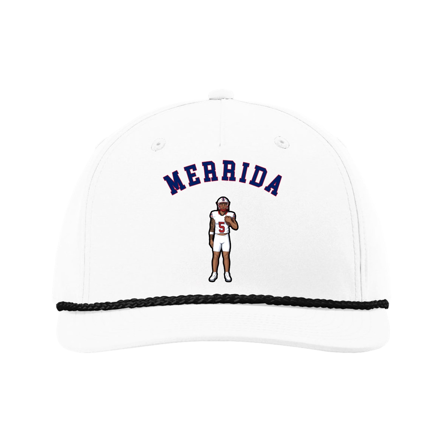 Five-Panel Classic Rope Cap — Shirsey Arch in White