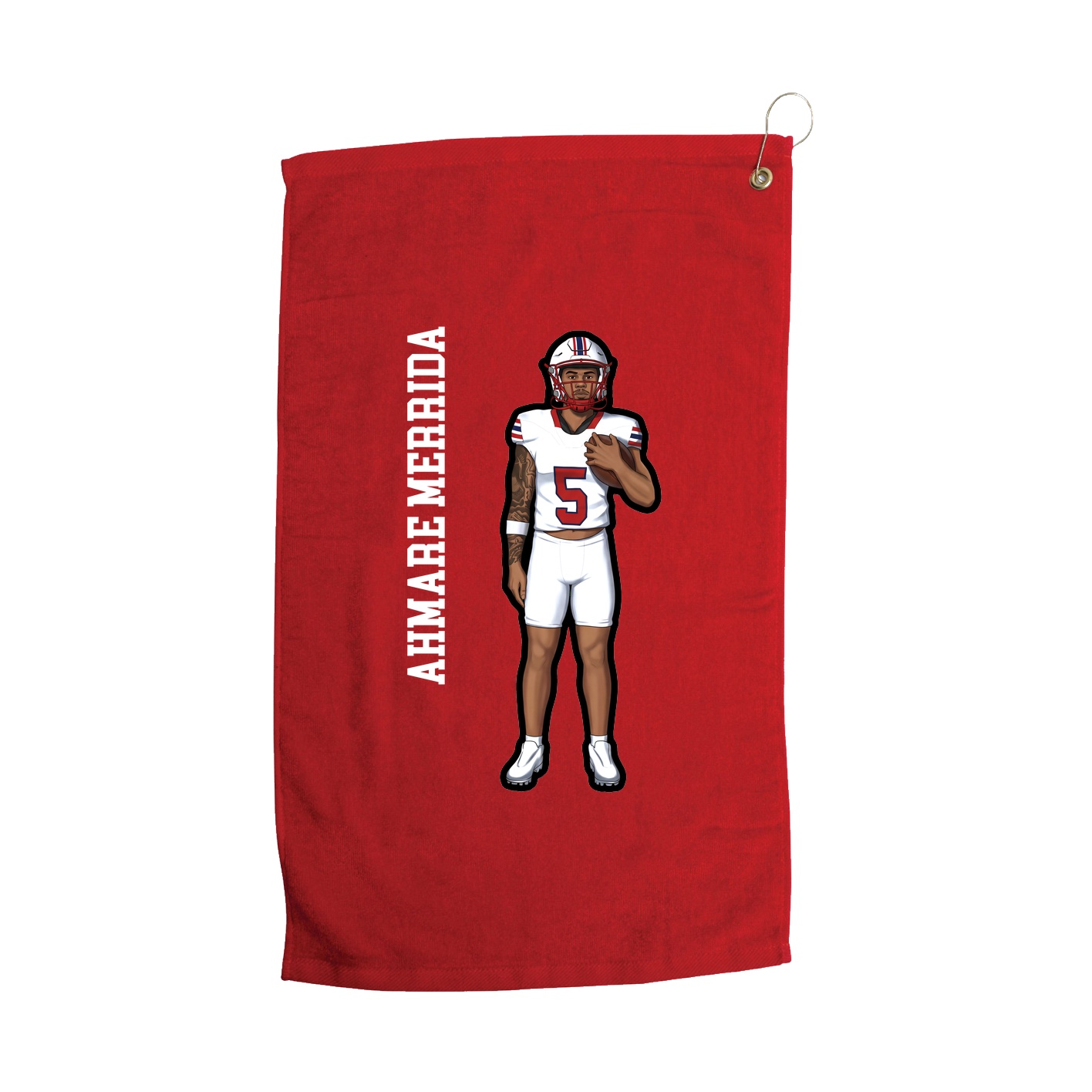 Golf Towel — Name Vertical in Red