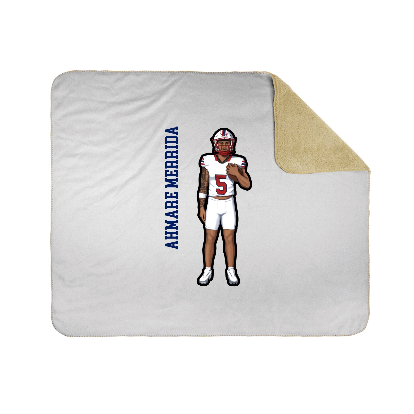 Throw Blanket — Name Vertical in White