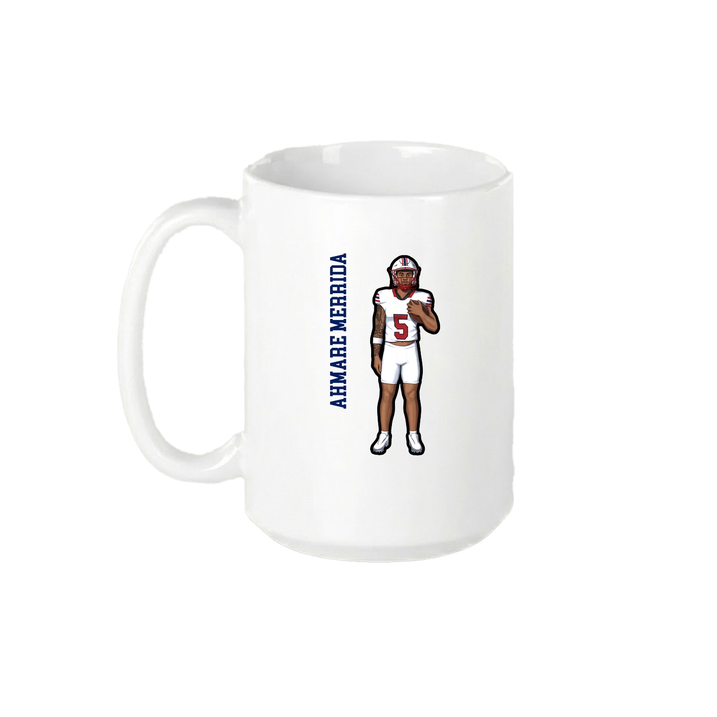 15oz Coffee Mug — Name Vertical in White