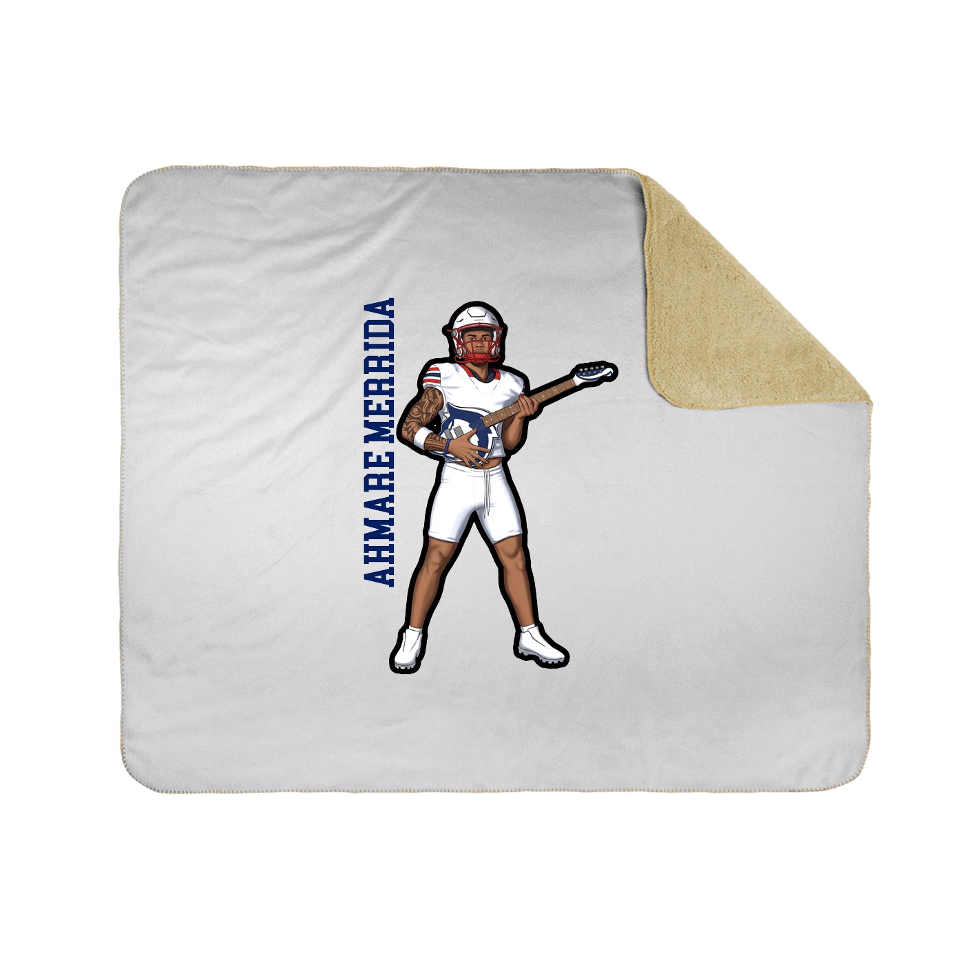 Throw Blanket — Name Vertical in White