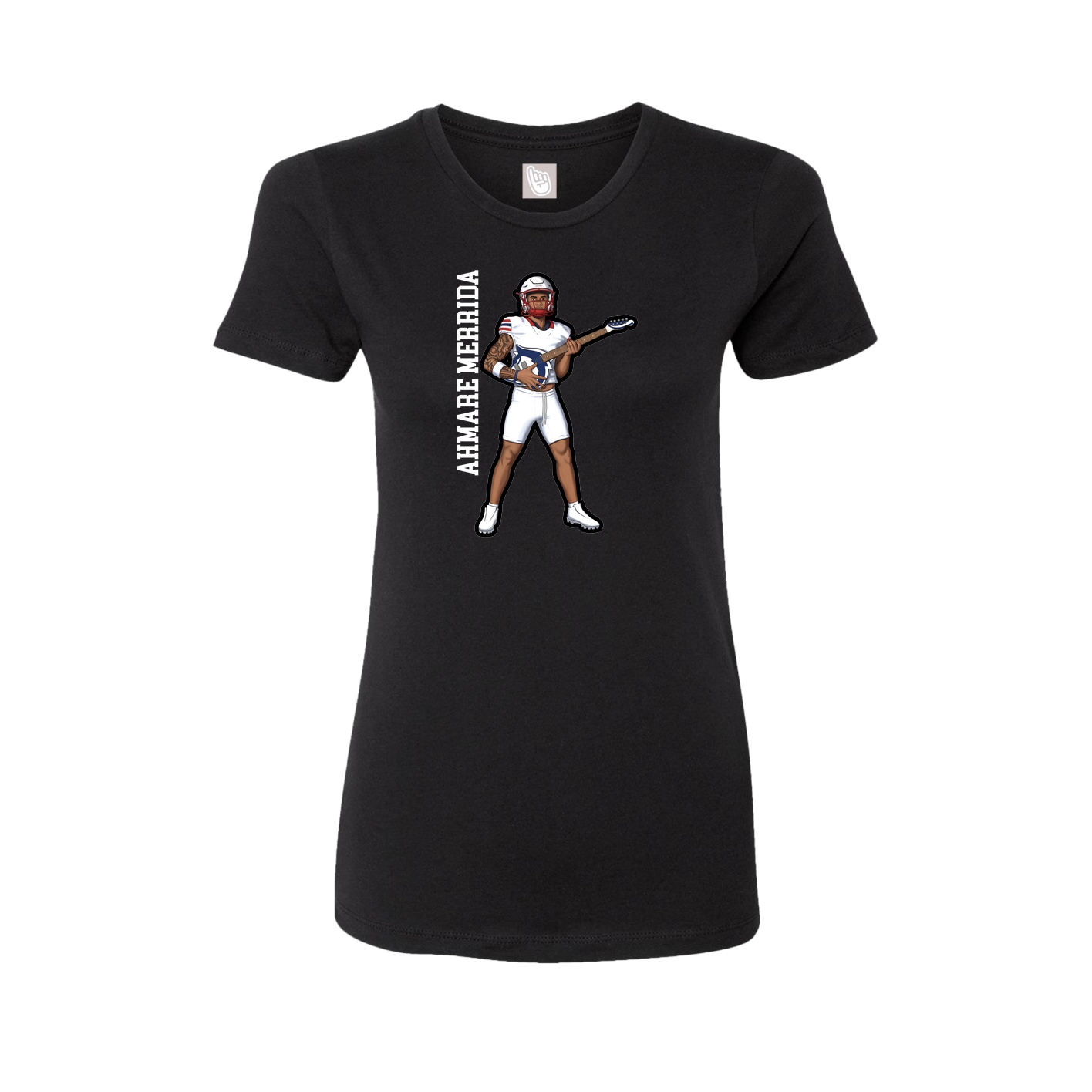 Fitted Women's Tee — Name Vertical in Black