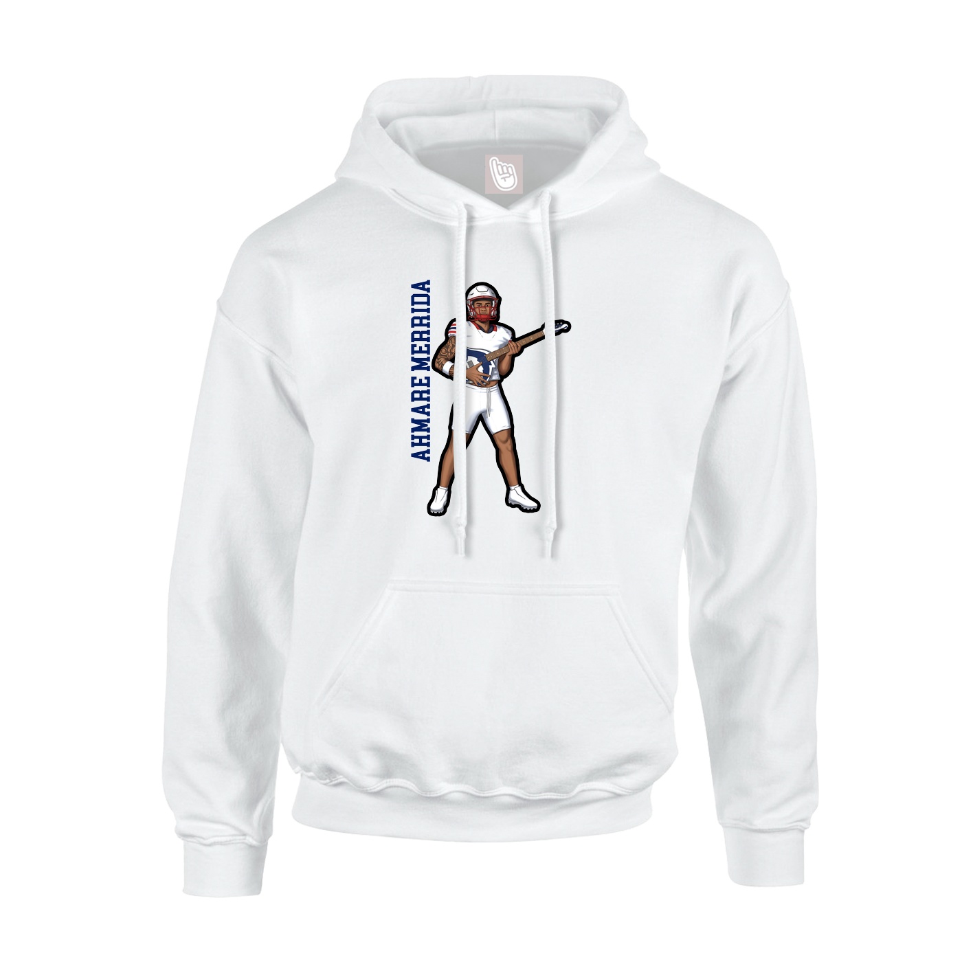 Youth Hoodie — Name Vertical in White