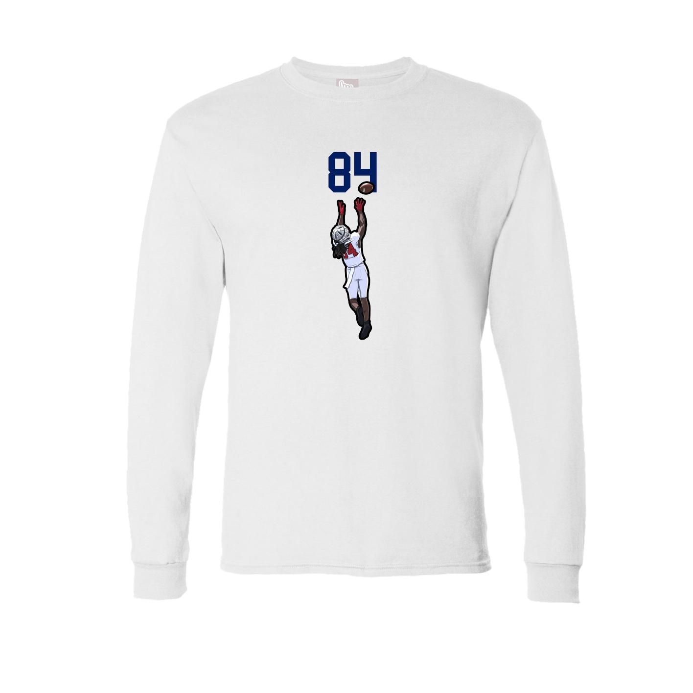 Long Sleeve Tee — Number Top in White