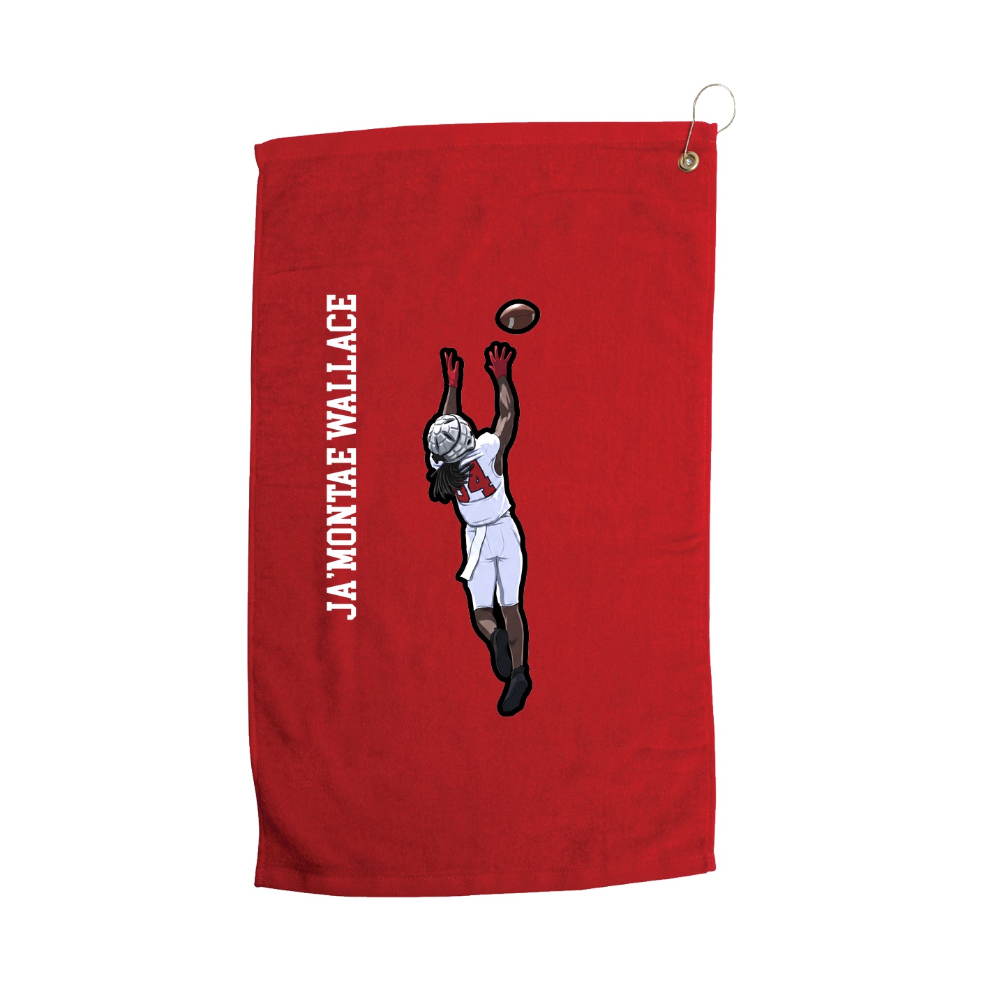 Golf Towel — Name Vertical in Red