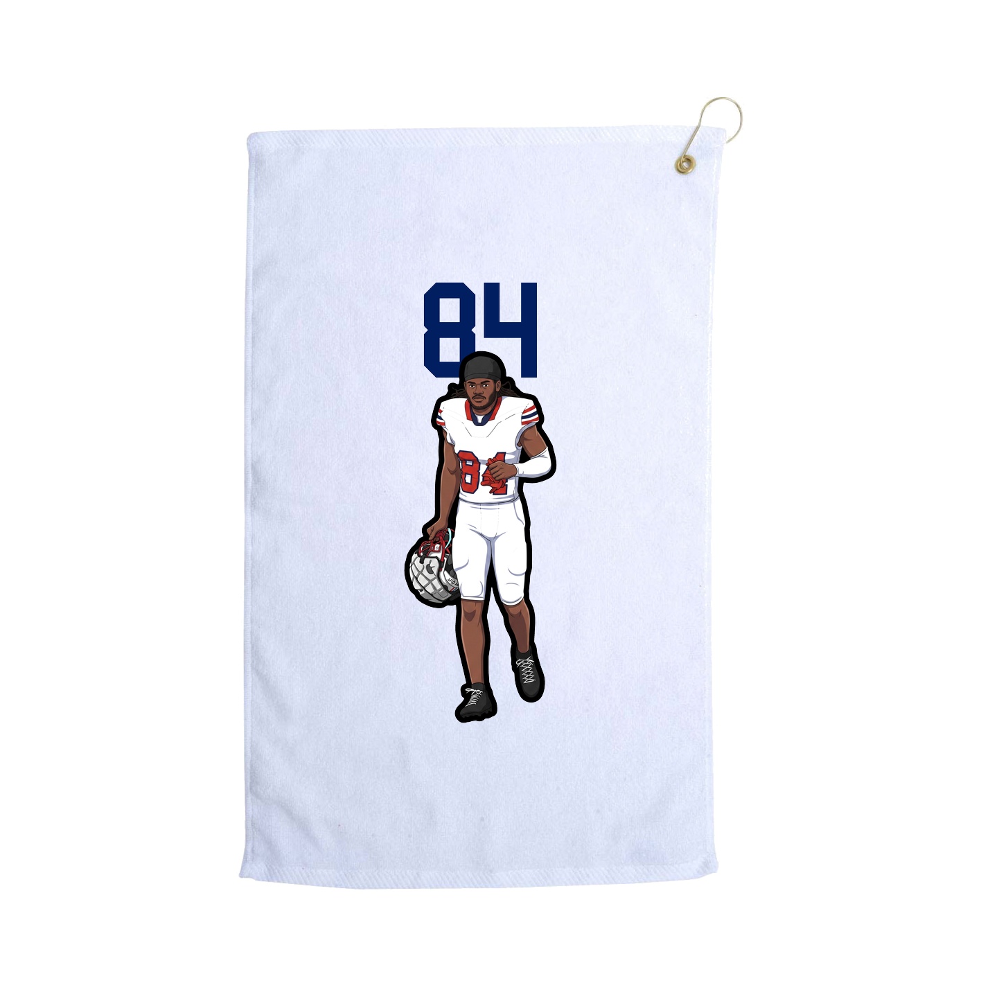 Golf Towel — Number Top in White