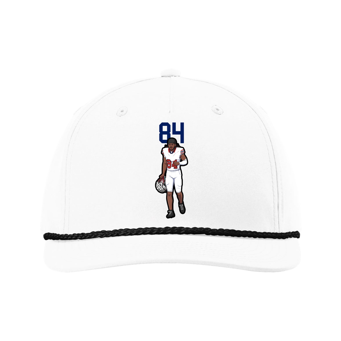 Five-Panel Classic Rope Cap — Number Top in White
