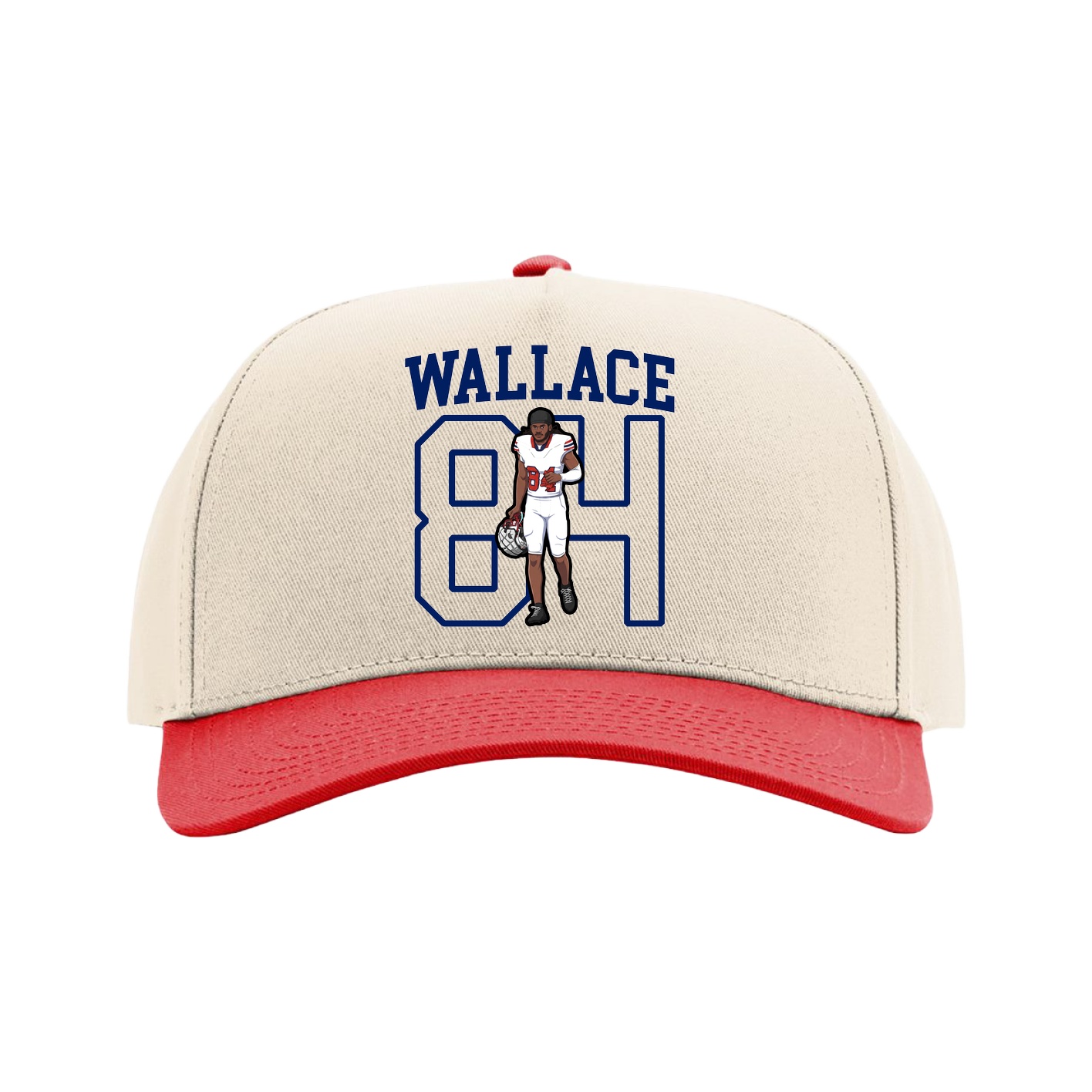 Full Fabric Five-Panel Champ Cap — Shirsey in Cream/Red