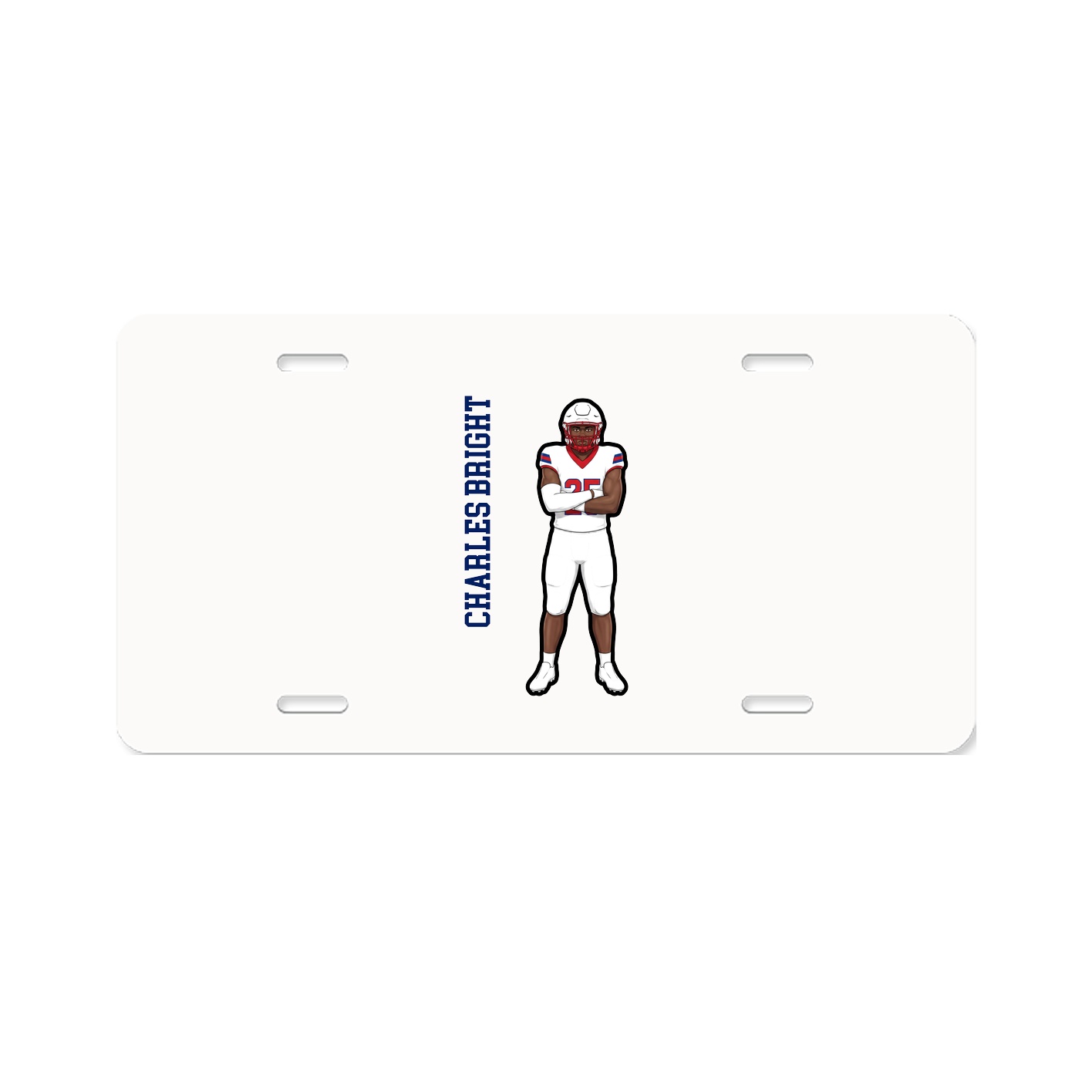 License Plate — Name Vertical in Classic