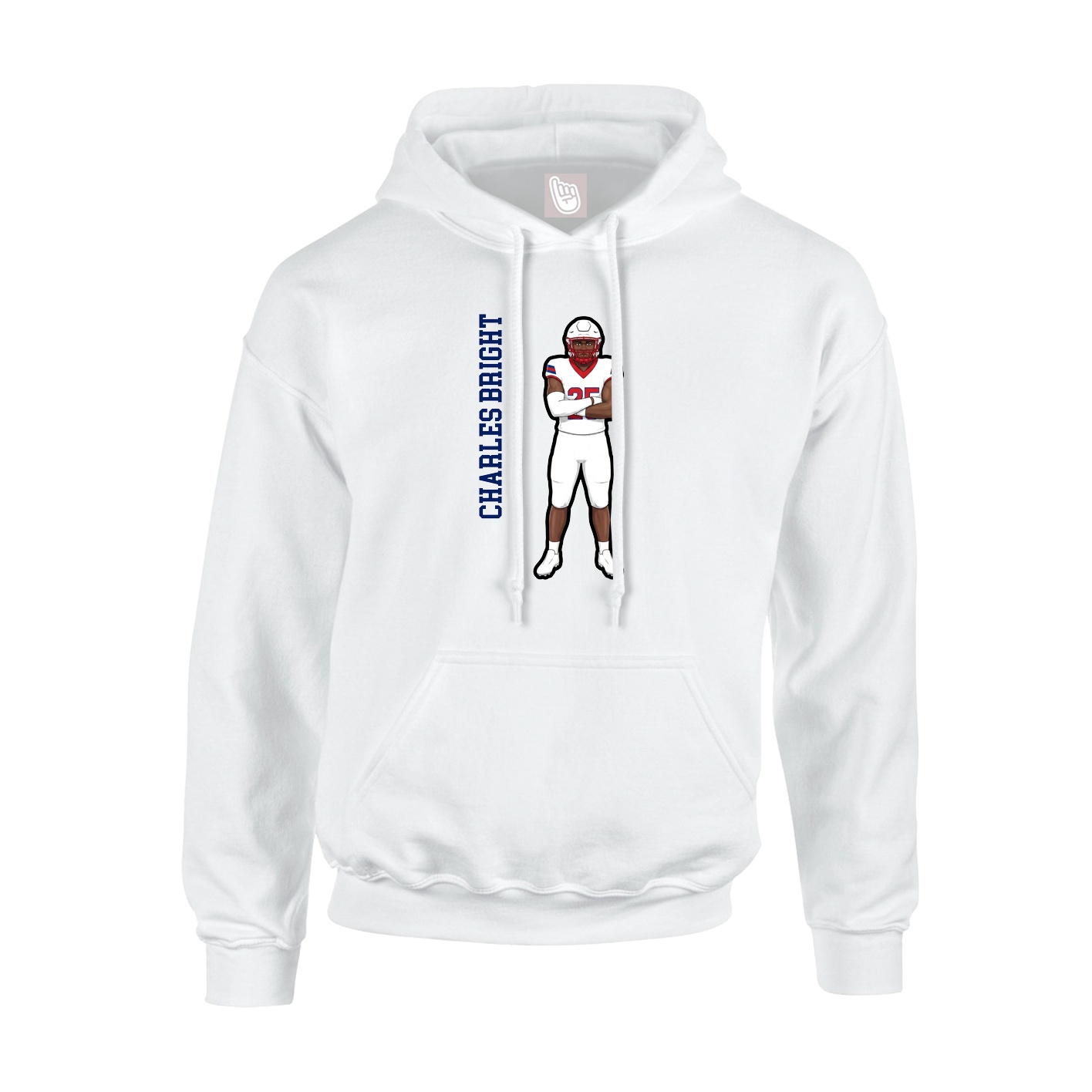 Hoodie — Name Vertical in White