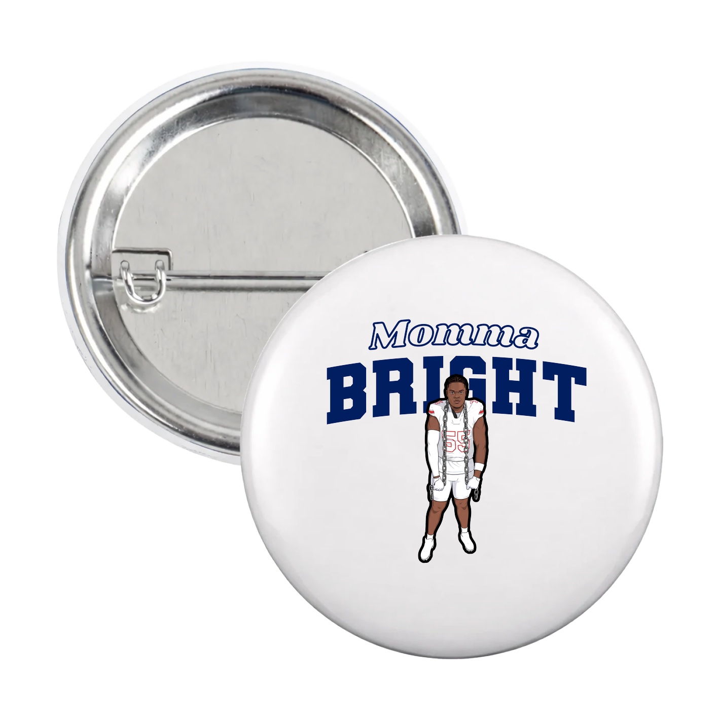 Game Day Button — Mothers Day Block in White