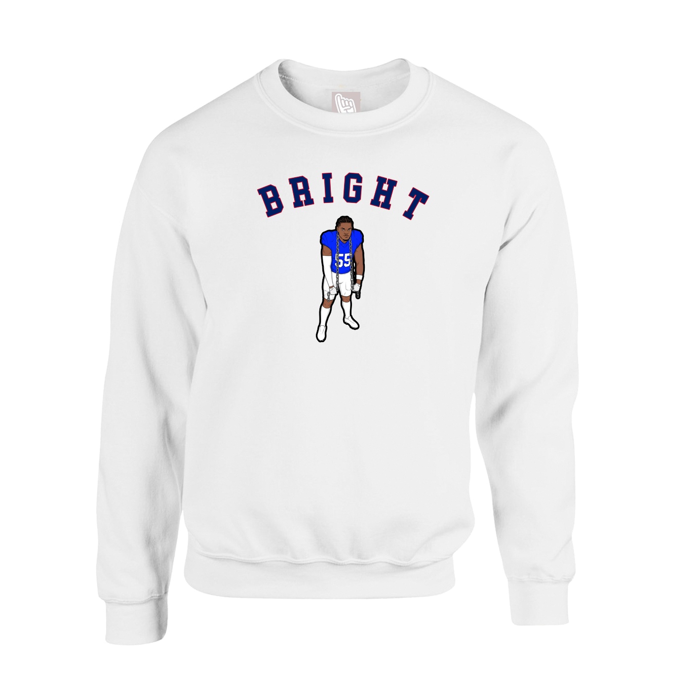 Fleece Crew — Shirsey Arch in White