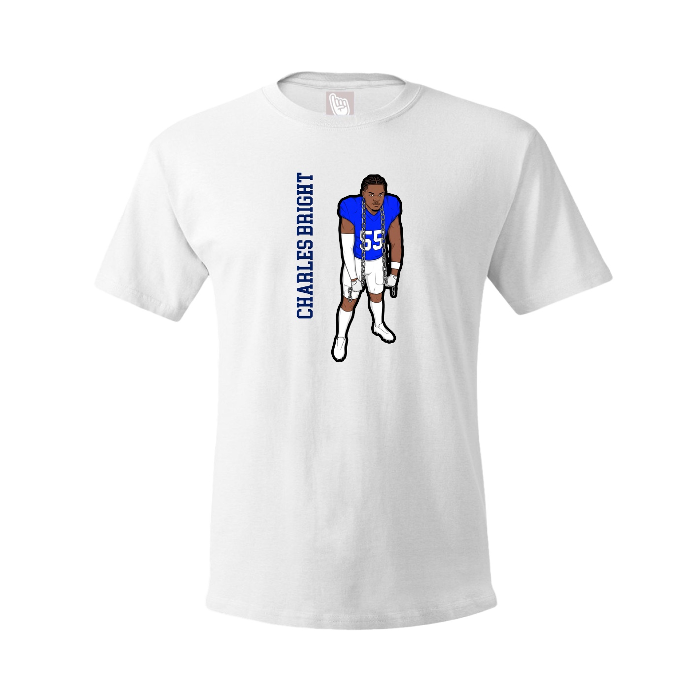 Tee — Name Vertical in White