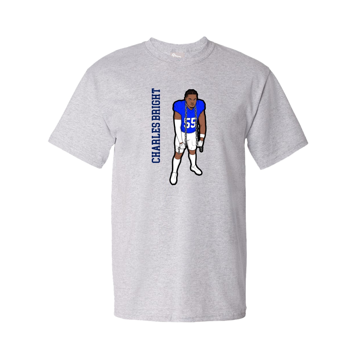 Youth Tee — Name Vertical in Grey
